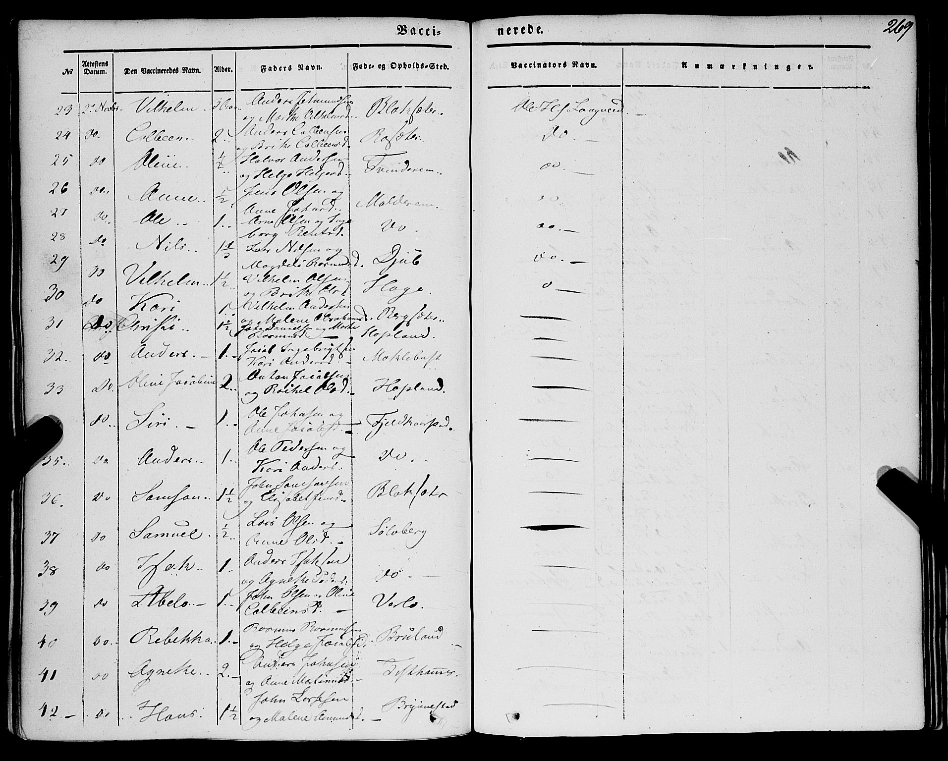 Innvik sokneprestembete, SAB/A-80501: Parish register (official) no. A 5, 1847-1865, p. 269