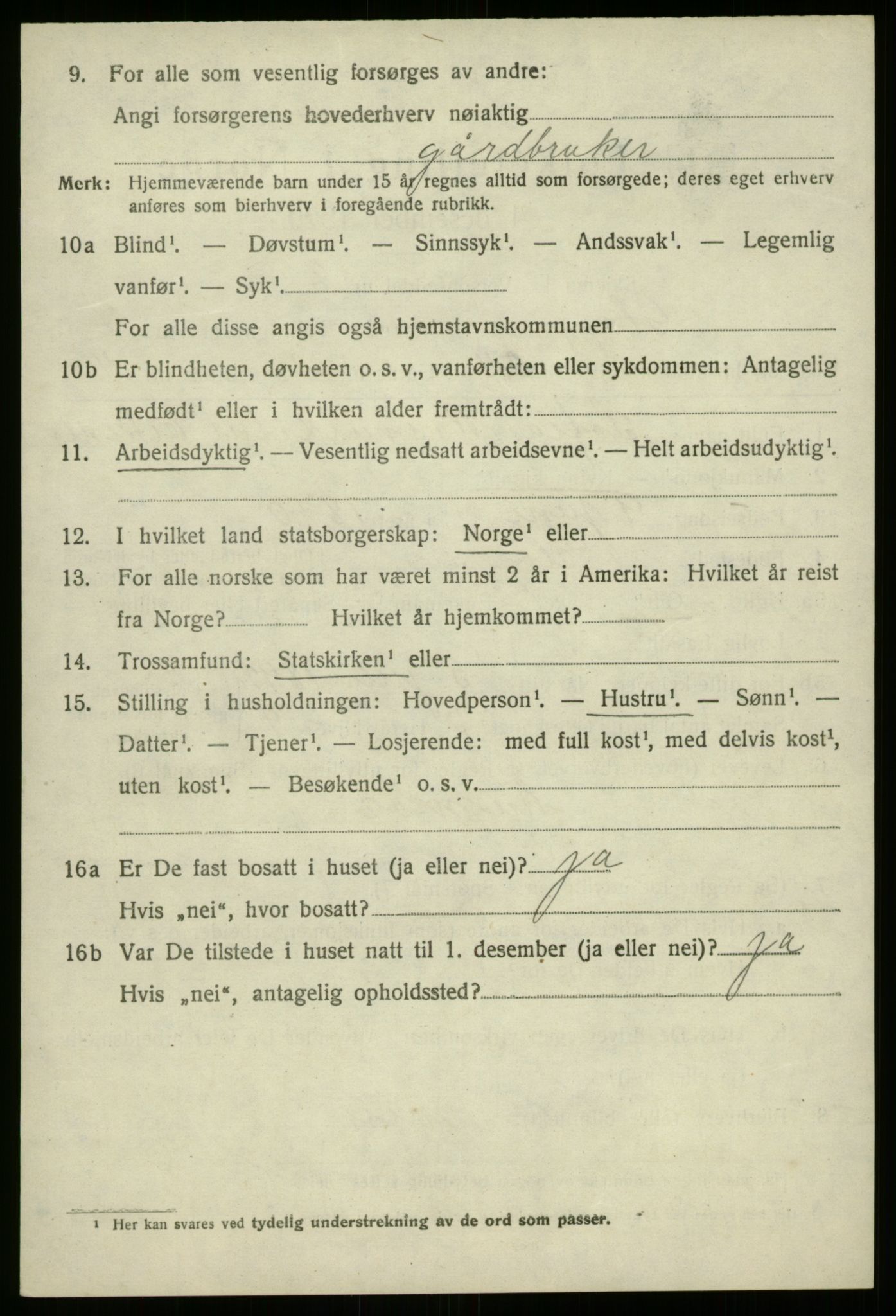 SAB, 1920 census for Gloppen, 1920, p. 4379