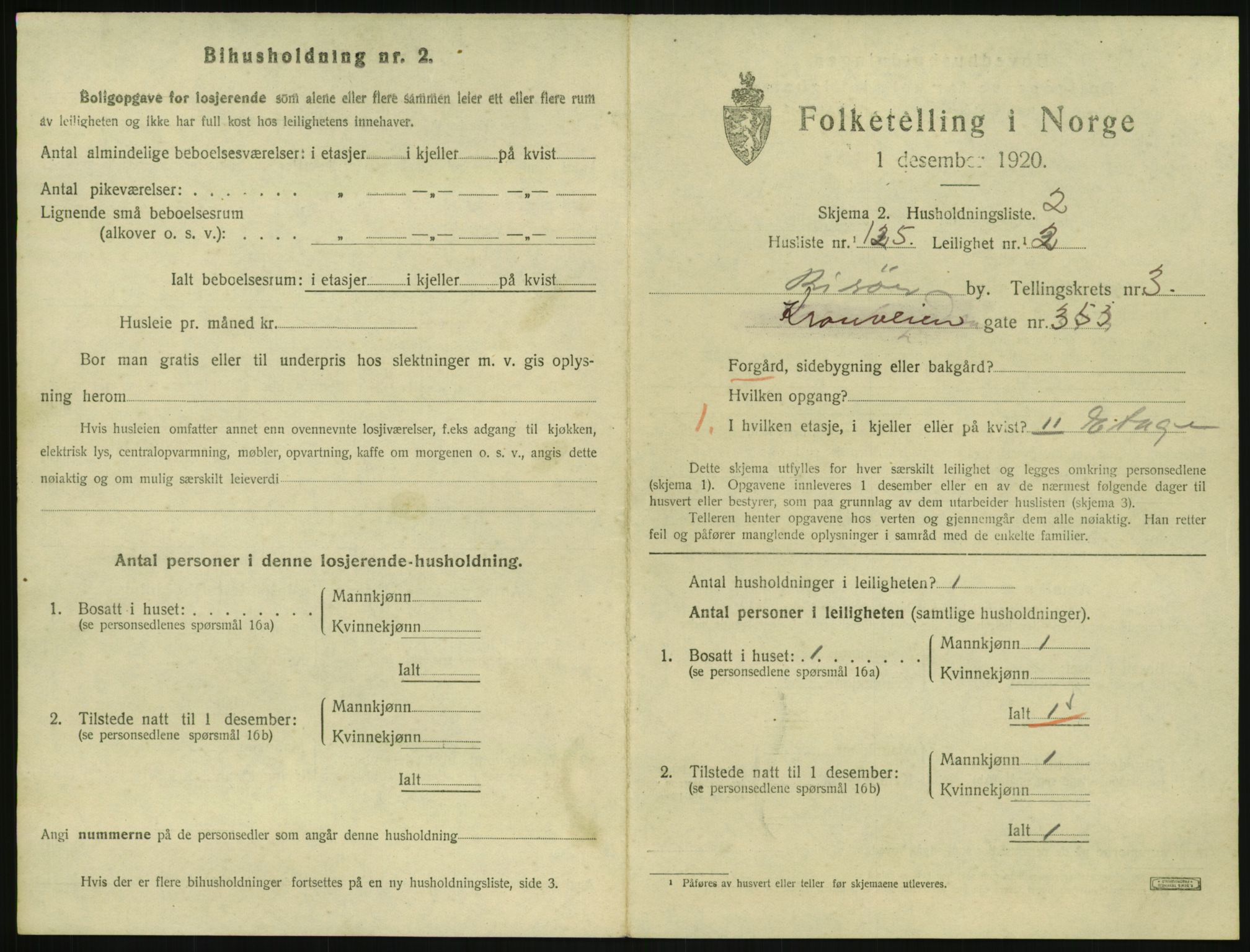 SAK, 1920 census for Risør, 1920, p. 2879