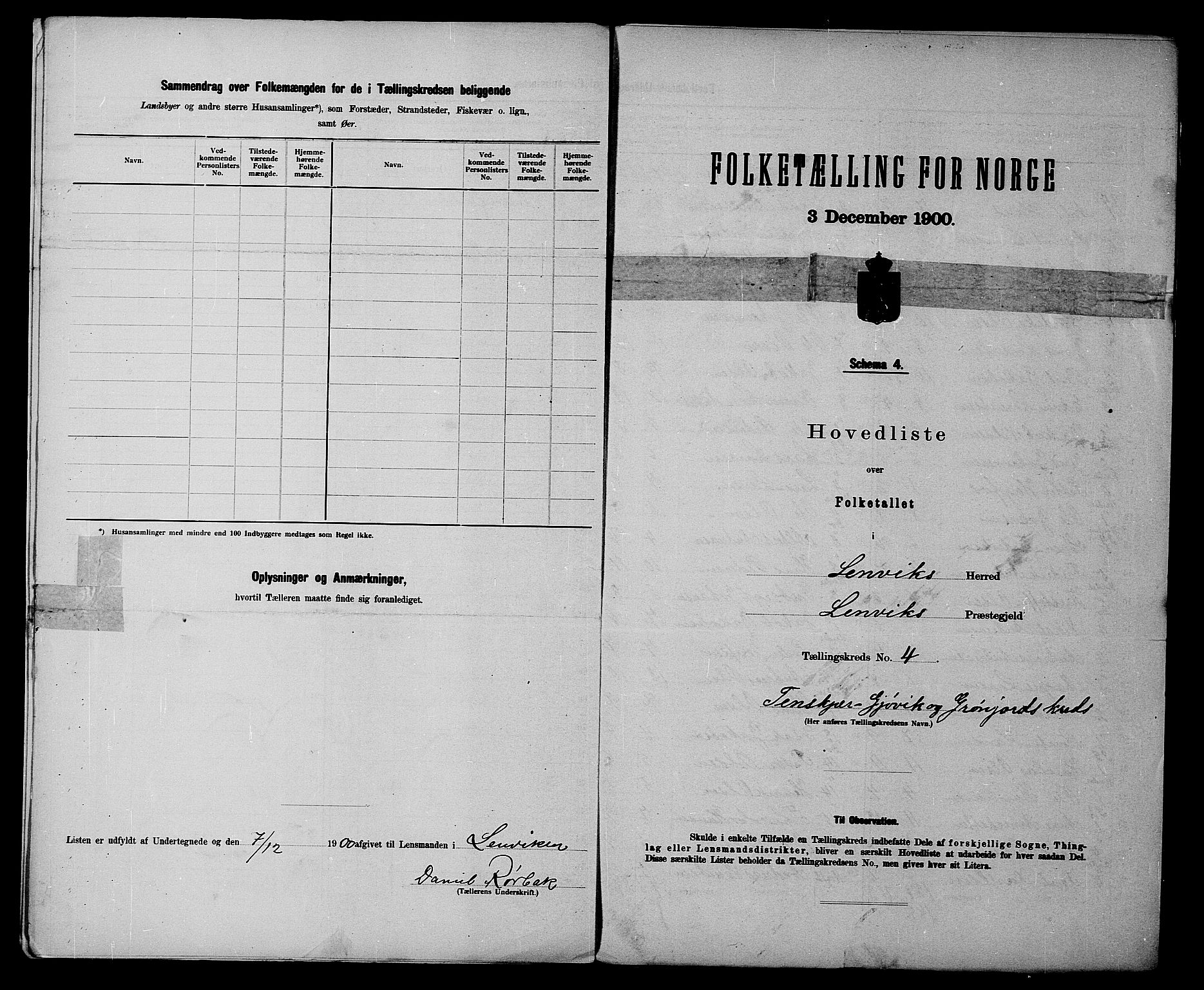 SATØ, 1900 census for Lenvik, 1900, p. 11