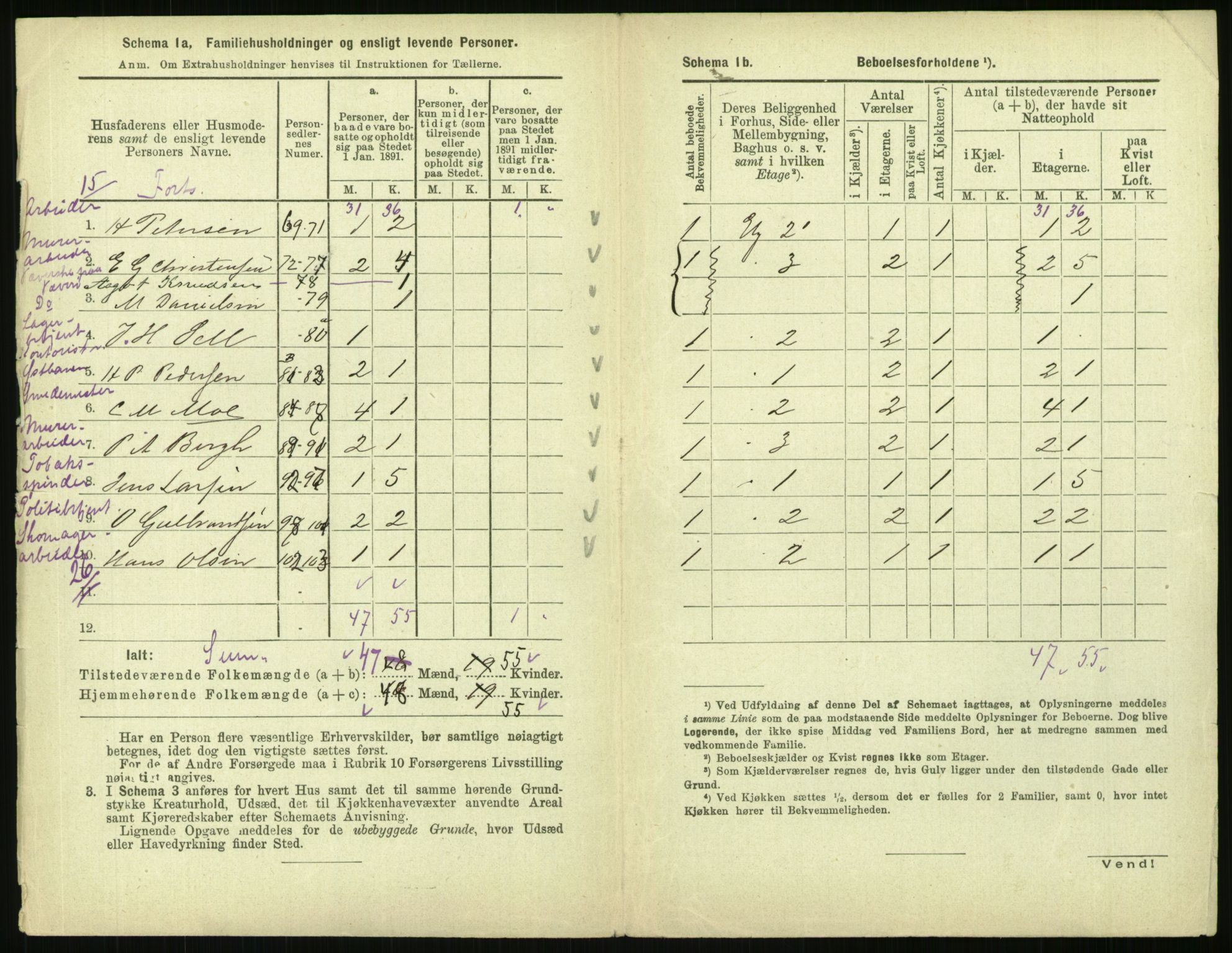 RA, 1891 census for 0301 Kristiania, 1891, p. 61609