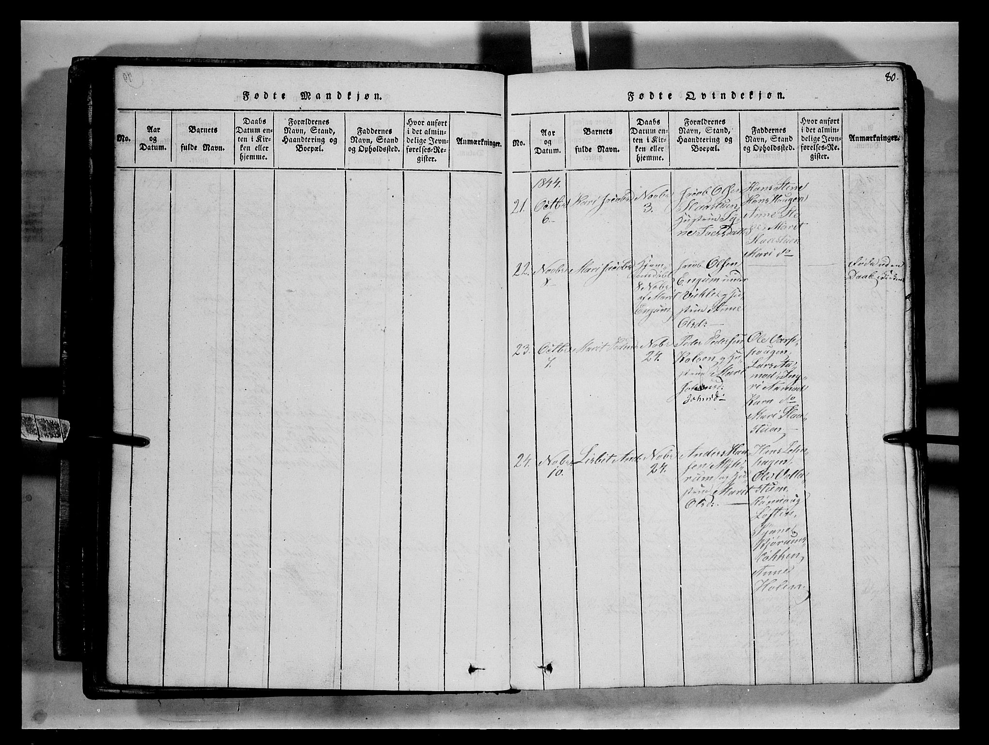 Fron prestekontor, SAH/PREST-078/H/Ha/Hab/L0002: Parish register (copy) no. 2, 1816-1850, p. 80