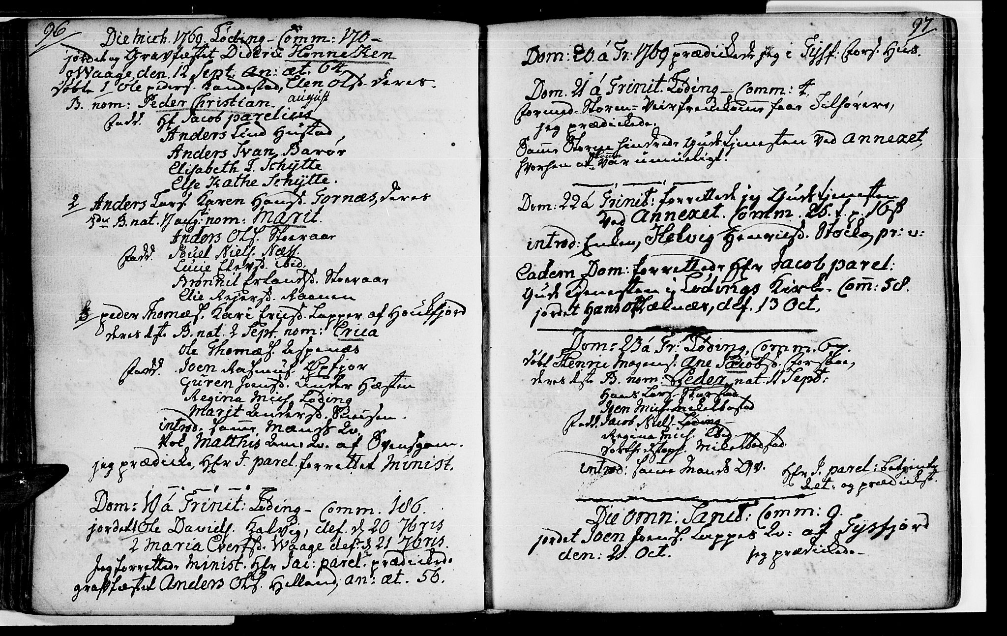 Ministerialprotokoller, klokkerbøker og fødselsregistre - Nordland, SAT/A-1459/872/L1029: Parish register (official) no. 872A04, 1765-1787, p. 96-97