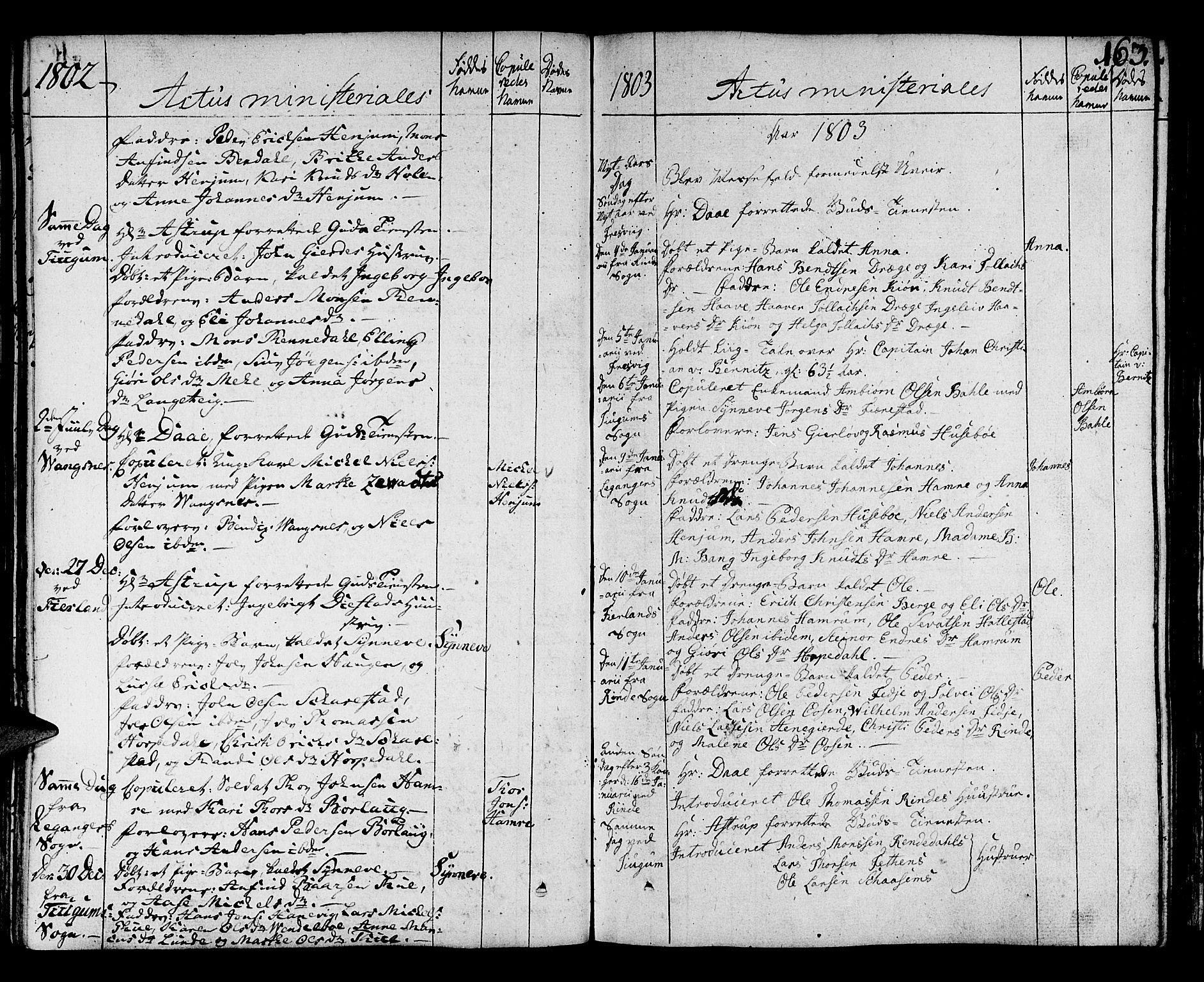 Leikanger sokneprestembete, AV/SAB-A-81001/H/Haa/Haaa/L0005: Parish register (official) no. A 5, 1792-1809, p. 163