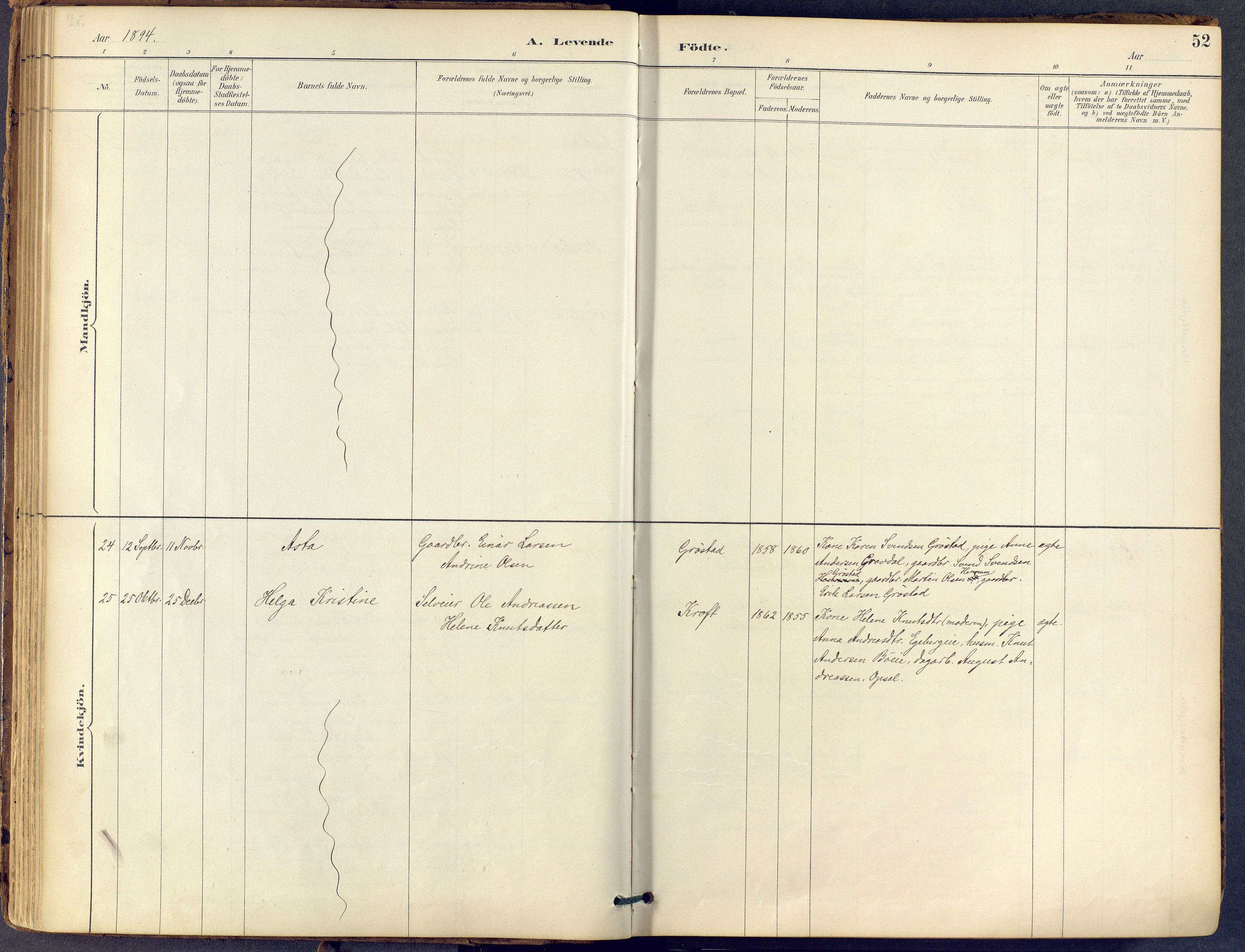 Lier kirkebøker, AV/SAKO-A-230/F/Fb/L0001: Parish register (official) no. II 1, 1883-1910, p. 52