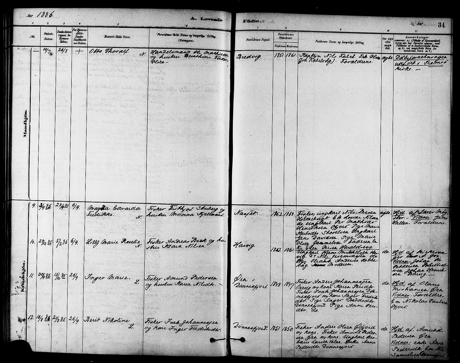 Loppa sokneprestkontor, AV/SATØ-S-1339/H/Ha/L0007kirke: Parish register (official) no. 7, 1879-1889, p. 34