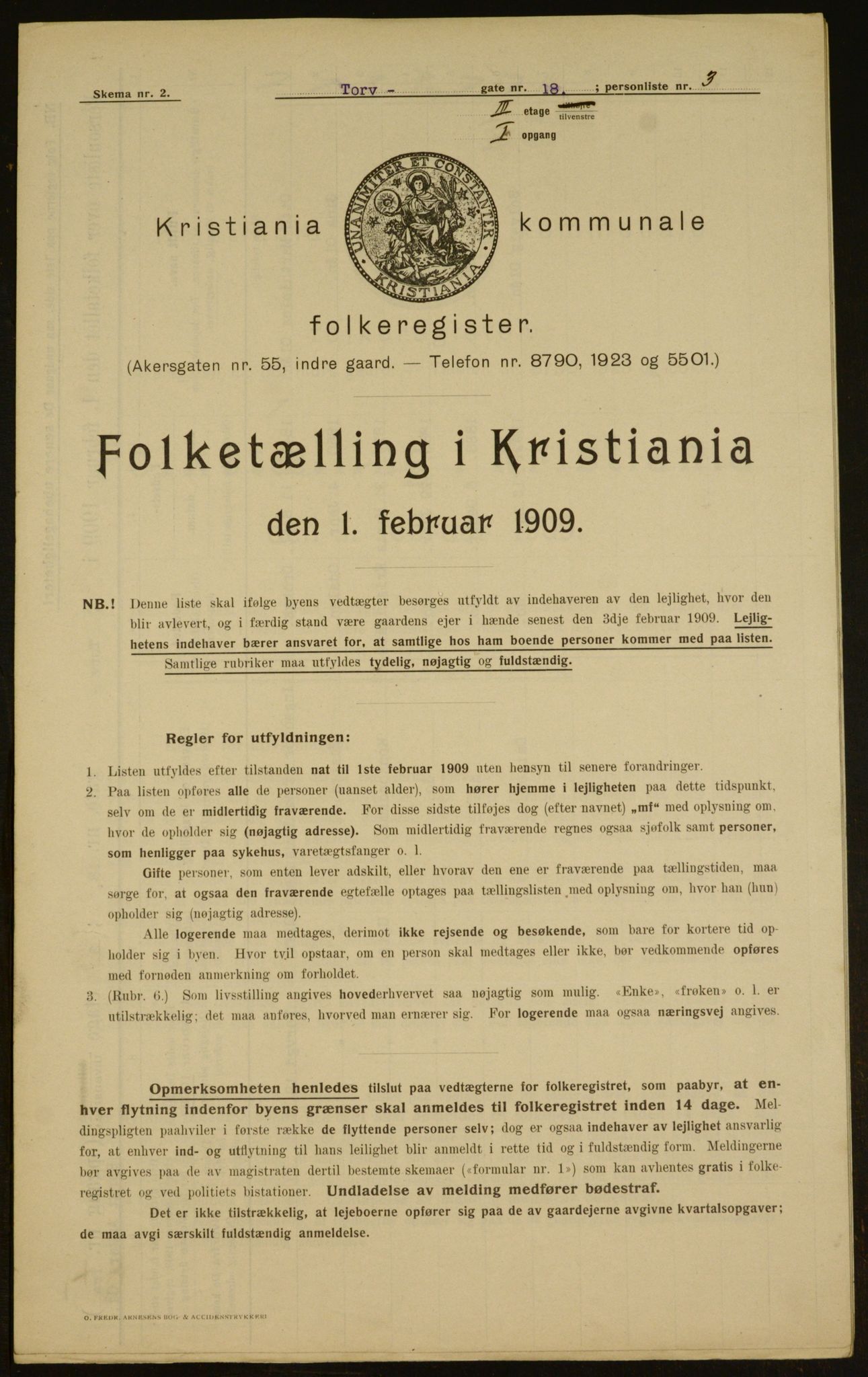 OBA, Municipal Census 1909 for Kristiania, 1909, p. 103427