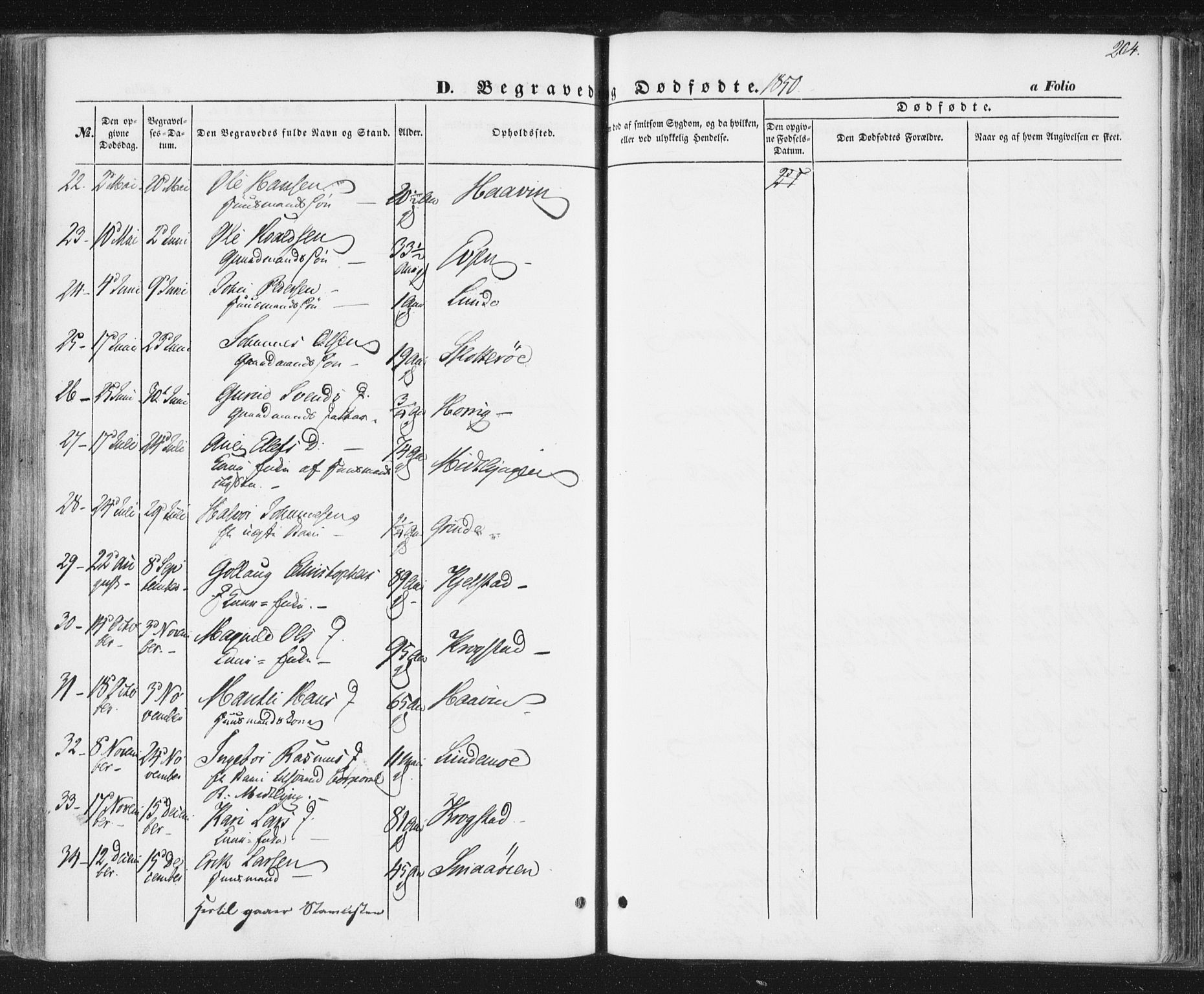 Ministerialprotokoller, klokkerbøker og fødselsregistre - Sør-Trøndelag, SAT/A-1456/692/L1103: Parish register (official) no. 692A03, 1849-1870, p. 204