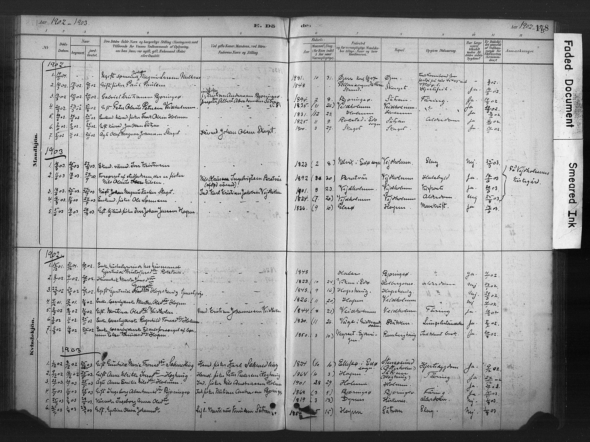 Ministerialprotokoller, klokkerbøker og fødselsregistre - Møre og Romsdal, AV/SAT-A-1454/583/L0954: Parish register (official) no. 583A01, 1880-1906, p. 178