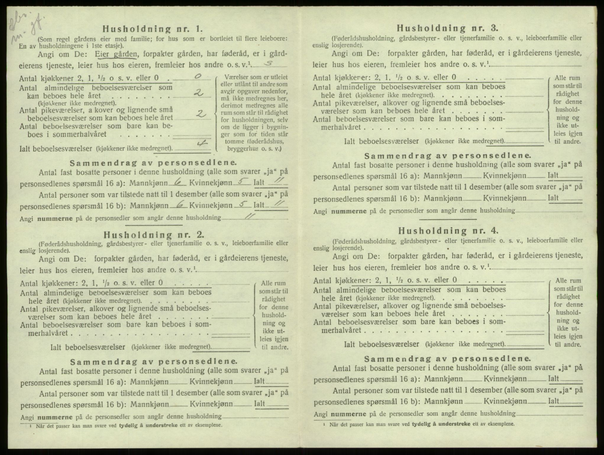 SAB, 1920 census for Stryn, 1920, p. 110