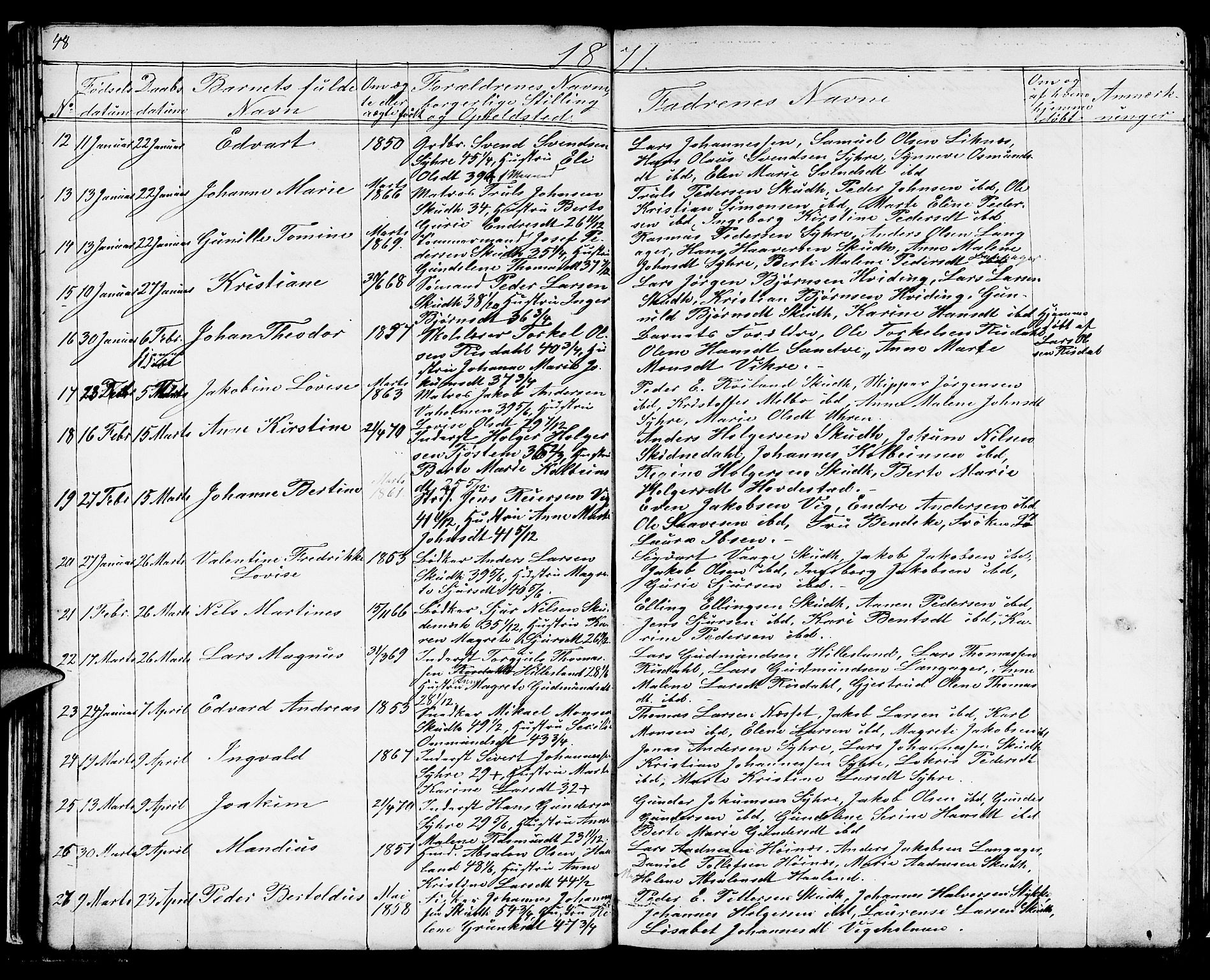 Skudenes sokneprestkontor, SAST/A -101849/H/Ha/Hab/L0004: Parish register (copy) no. B 4, 1865-1884, p. 48