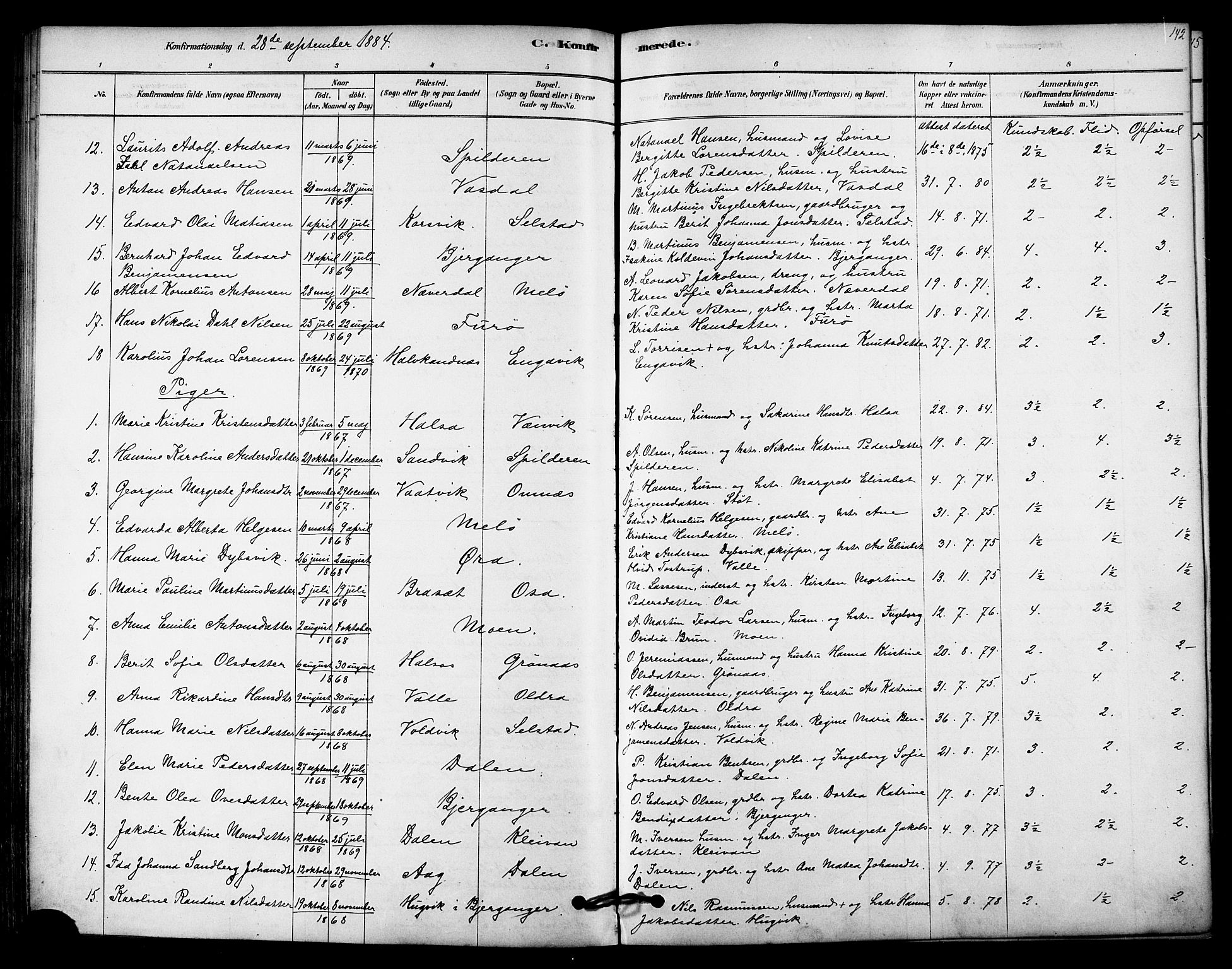 Ministerialprotokoller, klokkerbøker og fødselsregistre - Nordland, AV/SAT-A-1459/843/L0626: Parish register (official) no. 843A01, 1878-1907, p. 142