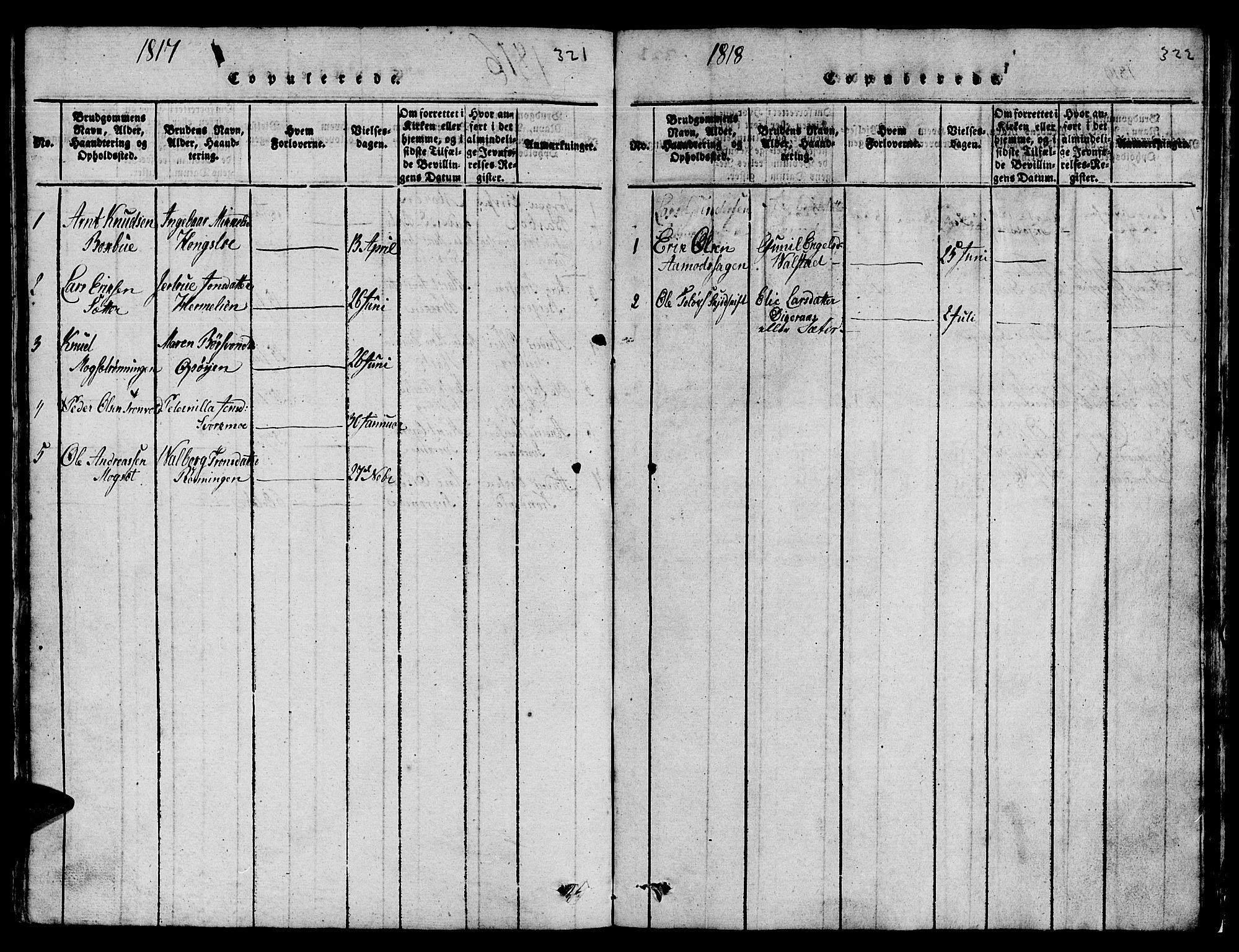 Ministerialprotokoller, klokkerbøker og fødselsregistre - Sør-Trøndelag, SAT/A-1456/671/L0842: Parish register (copy) no. 671C01, 1816-1867, p. 321-322