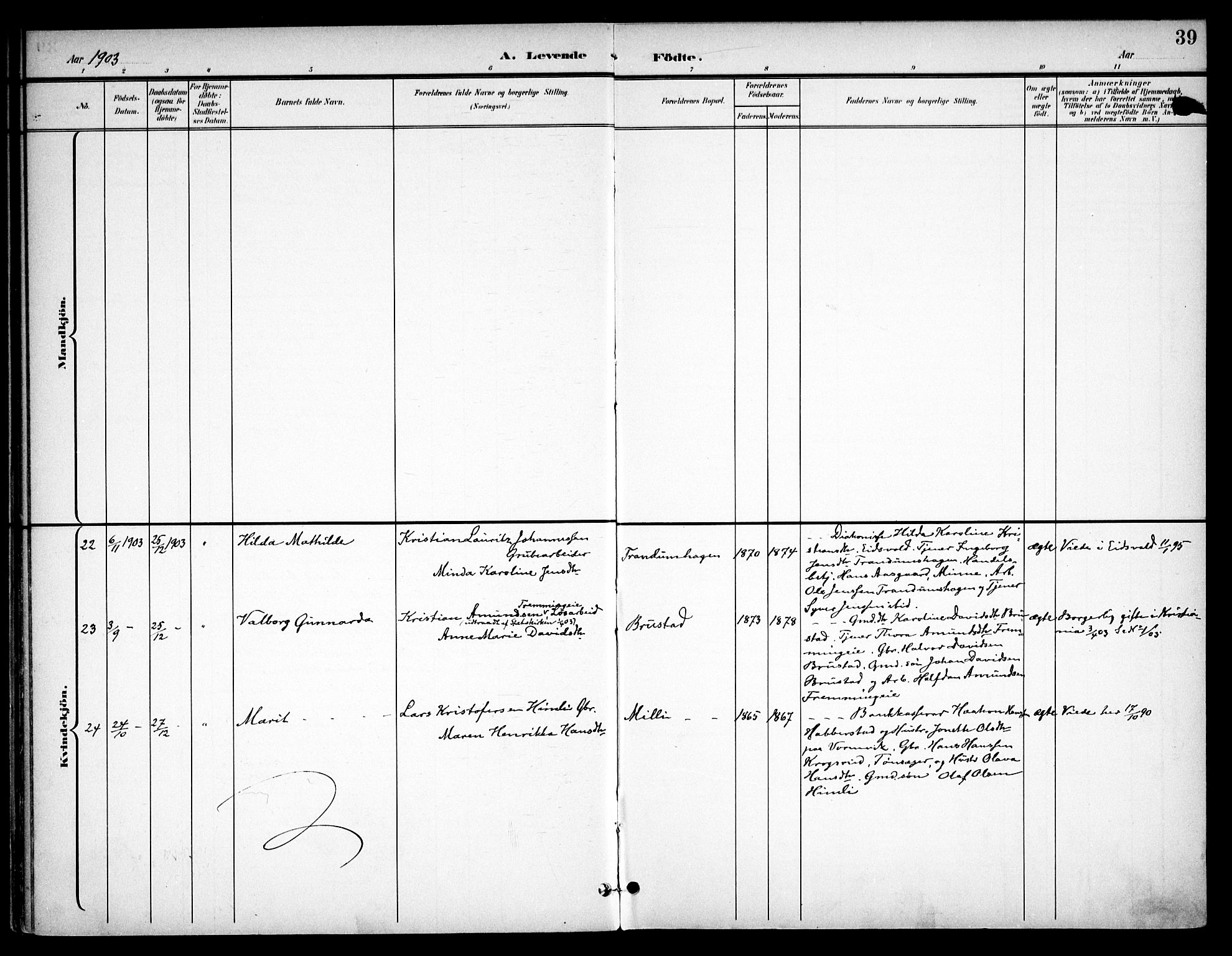 Eidsvoll prestekontor Kirkebøker, SAO/A-10888/F/Fb/L0002: Parish register (official) no. II 2, 1897-1907, p. 39