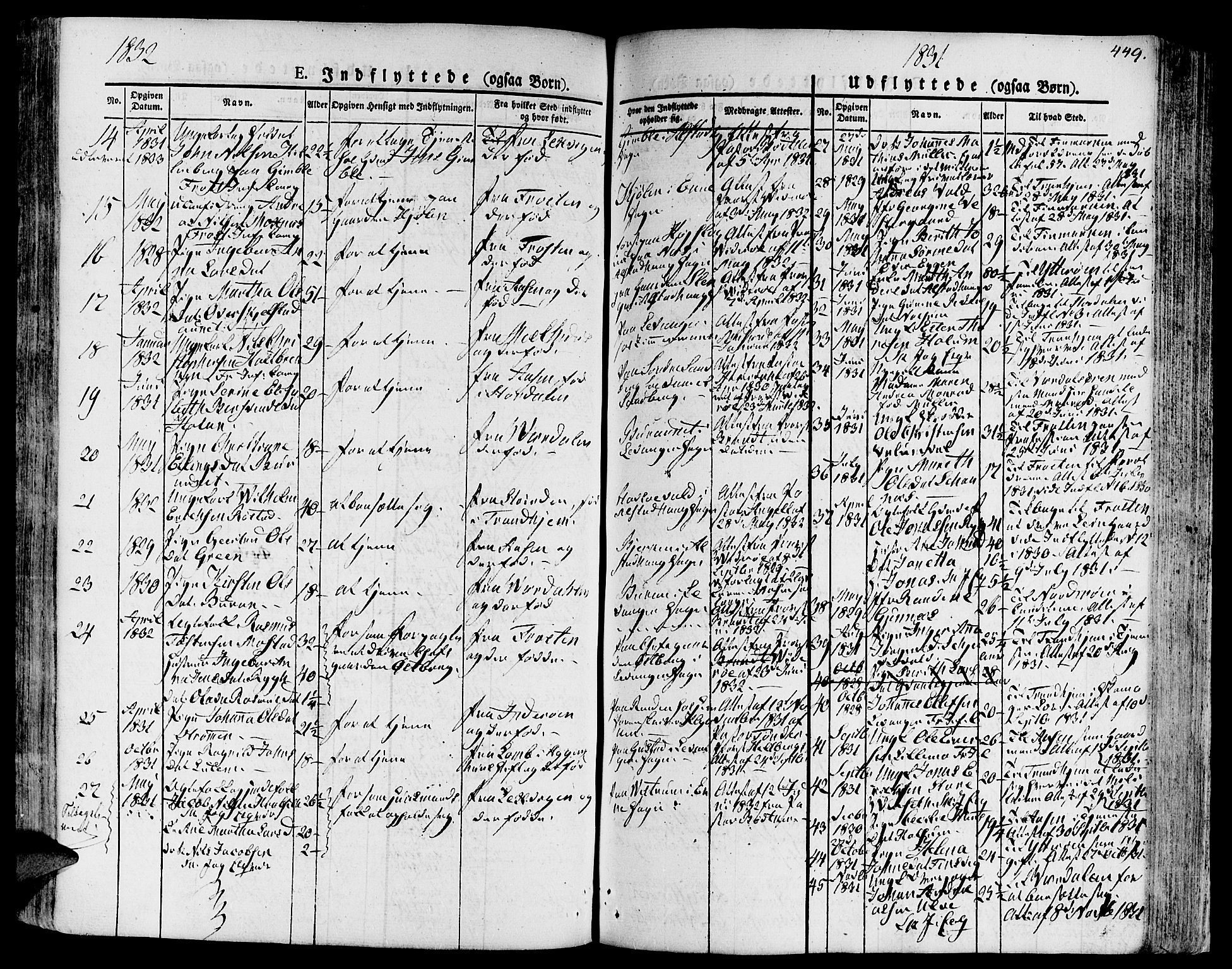 Ministerialprotokoller, klokkerbøker og fødselsregistre - Nord-Trøndelag, SAT/A-1458/717/L0152: Parish register (official) no. 717A05 /1, 1825-1836, p. 449