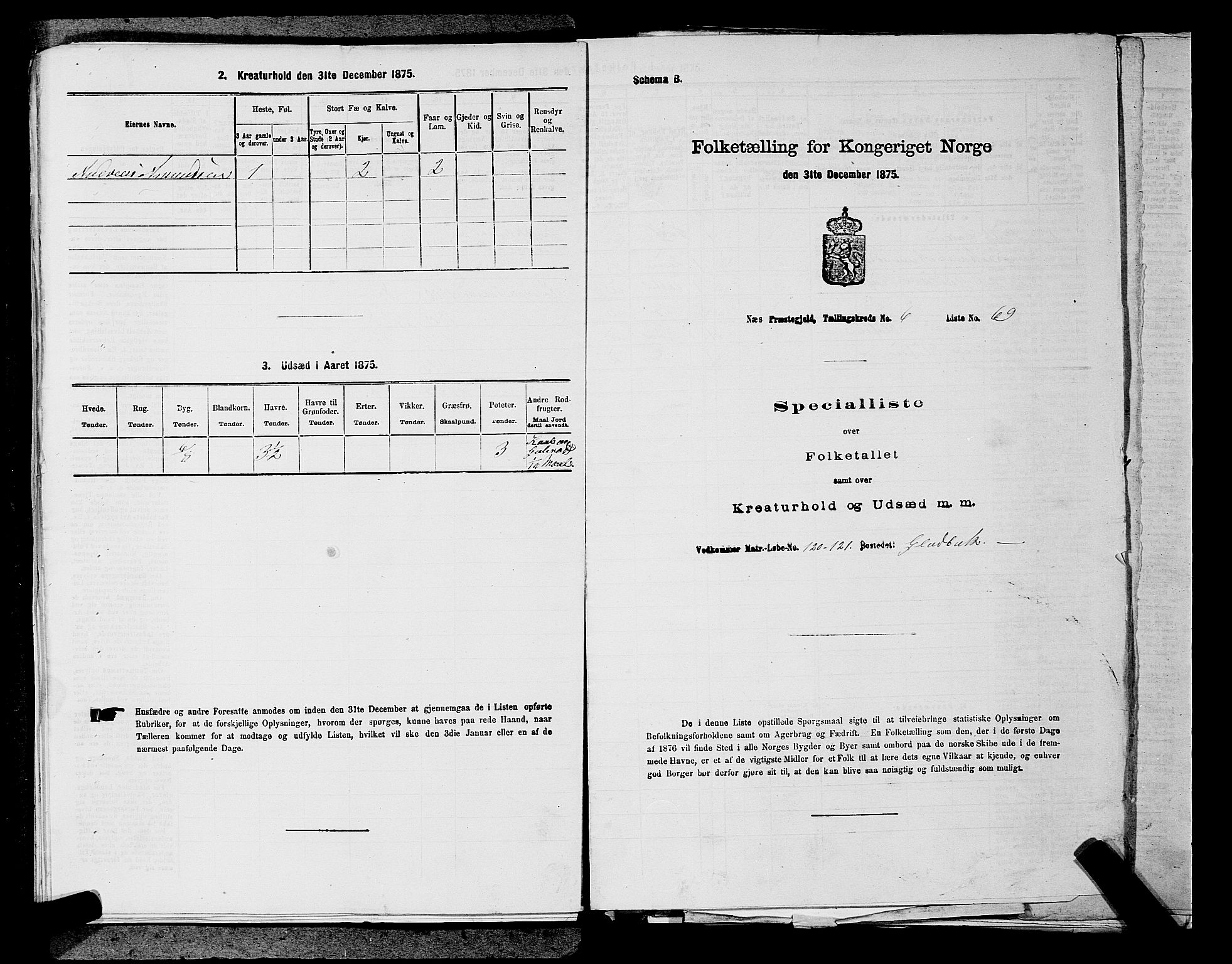 RA, 1875 census for 0236P Nes, 1875, p. 1023