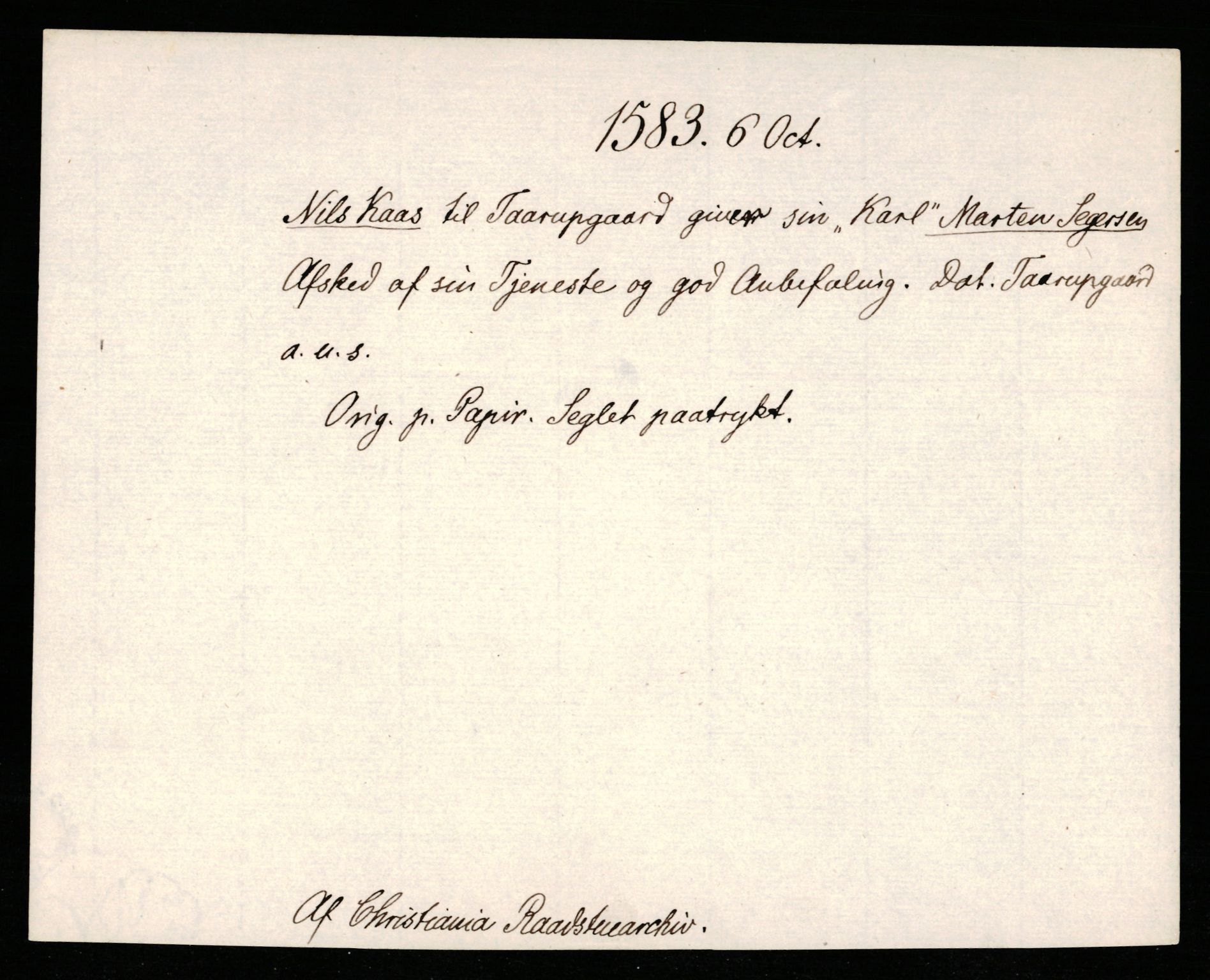 Riksarkivets diplomsamling, AV/RA-EA-5965/F35/F35b/L0002: Riksarkivets diplomer, seddelregister, 1567-1583, p. 725