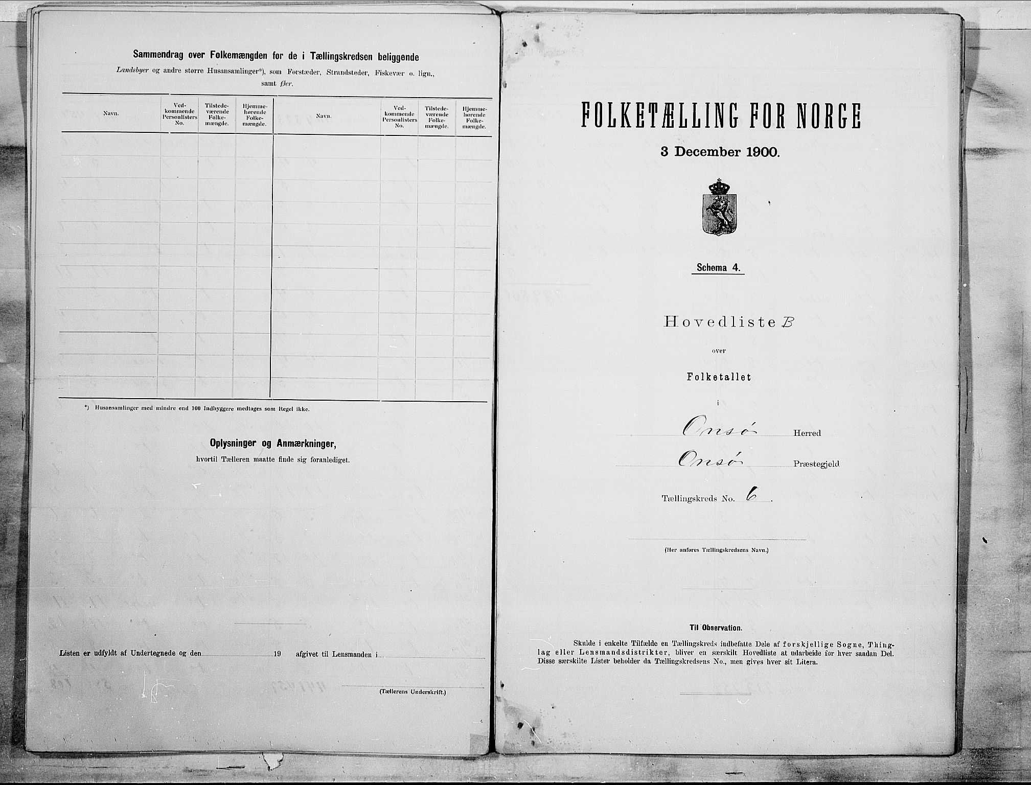 SAO, 1900 census for Onsøy, 1900, p. 20