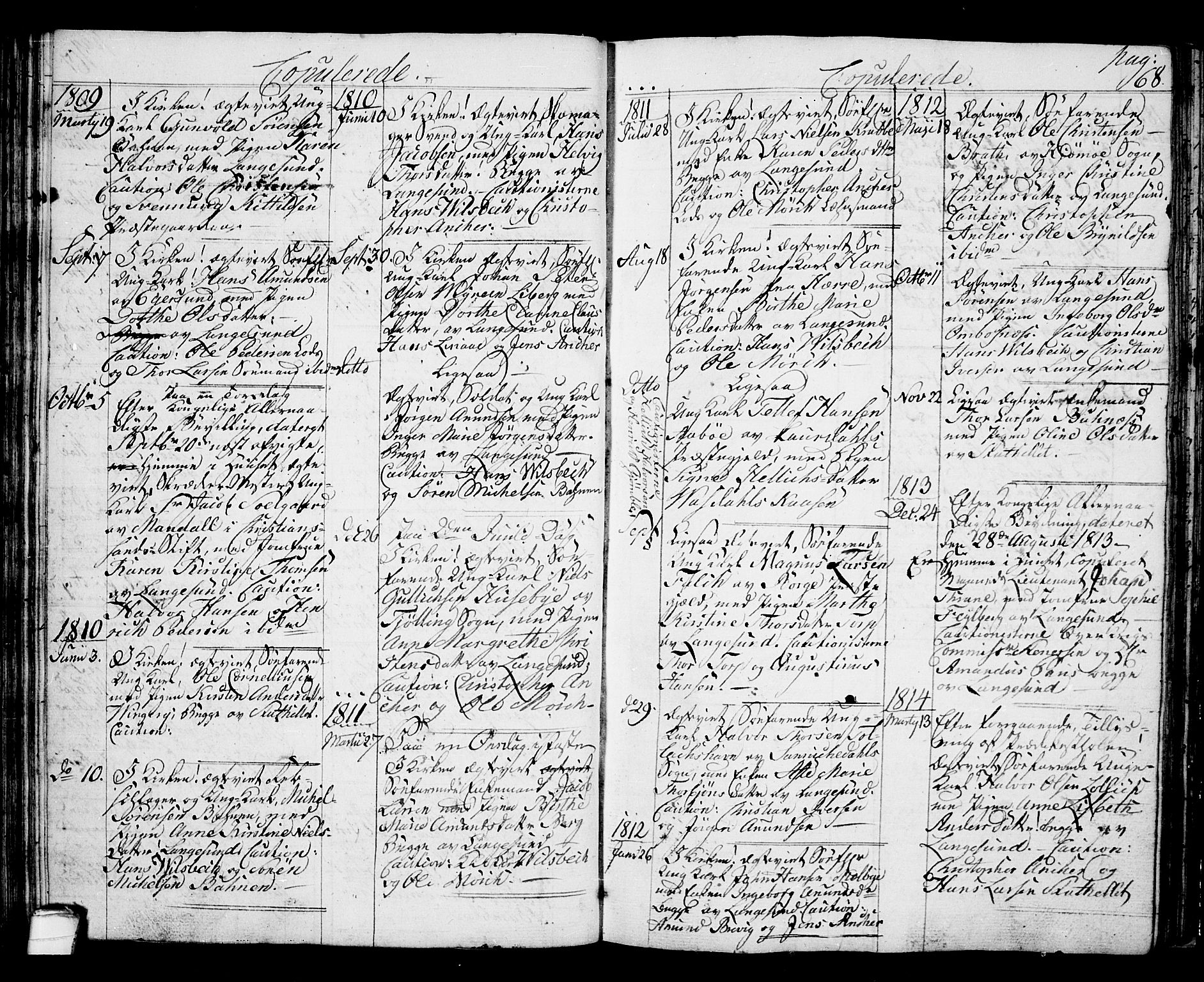 Langesund kirkebøker, SAKO/A-280/G/Ga/L0002: Parish register (copy) no. 2, 1801-1815, p. 68