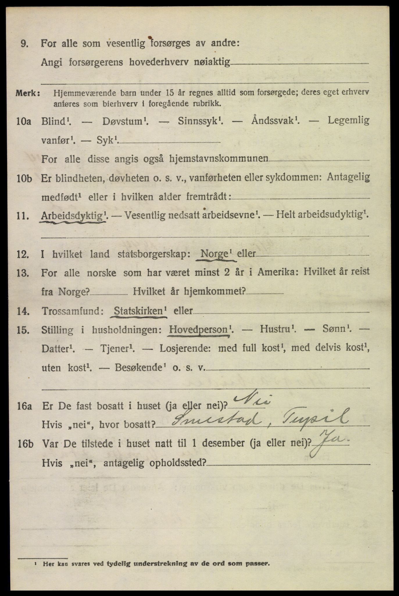 SAH, 1920 census for Trysil, 1920, p. 8770