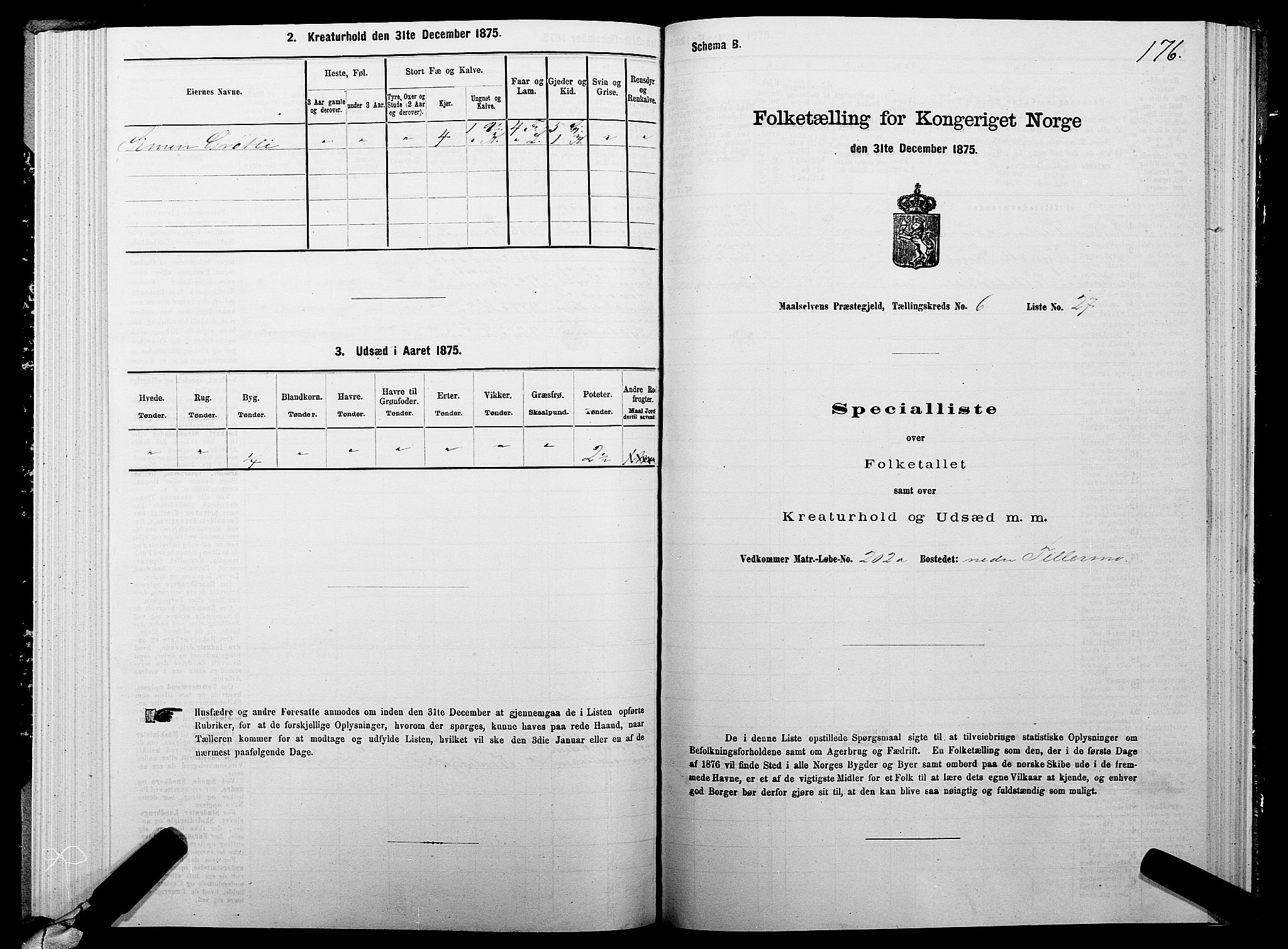 SATØ, 1875 census for 1924P Målselv, 1875, p. 3176