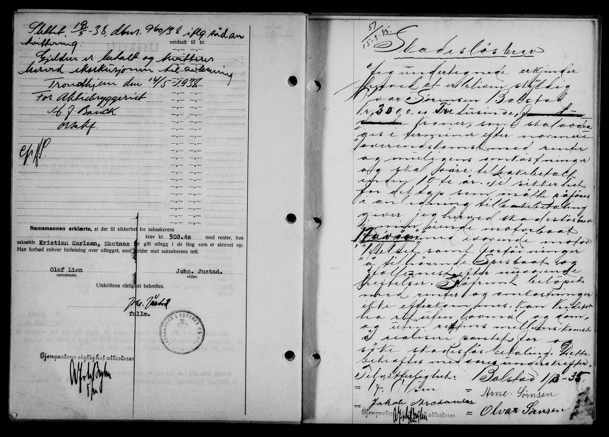 Lofoten sorenskriveri, SAT/A-0017/1/2/2C/L0031b: Mortgage book no. 31b, 1935-1935, Deed date: 15.03.1935