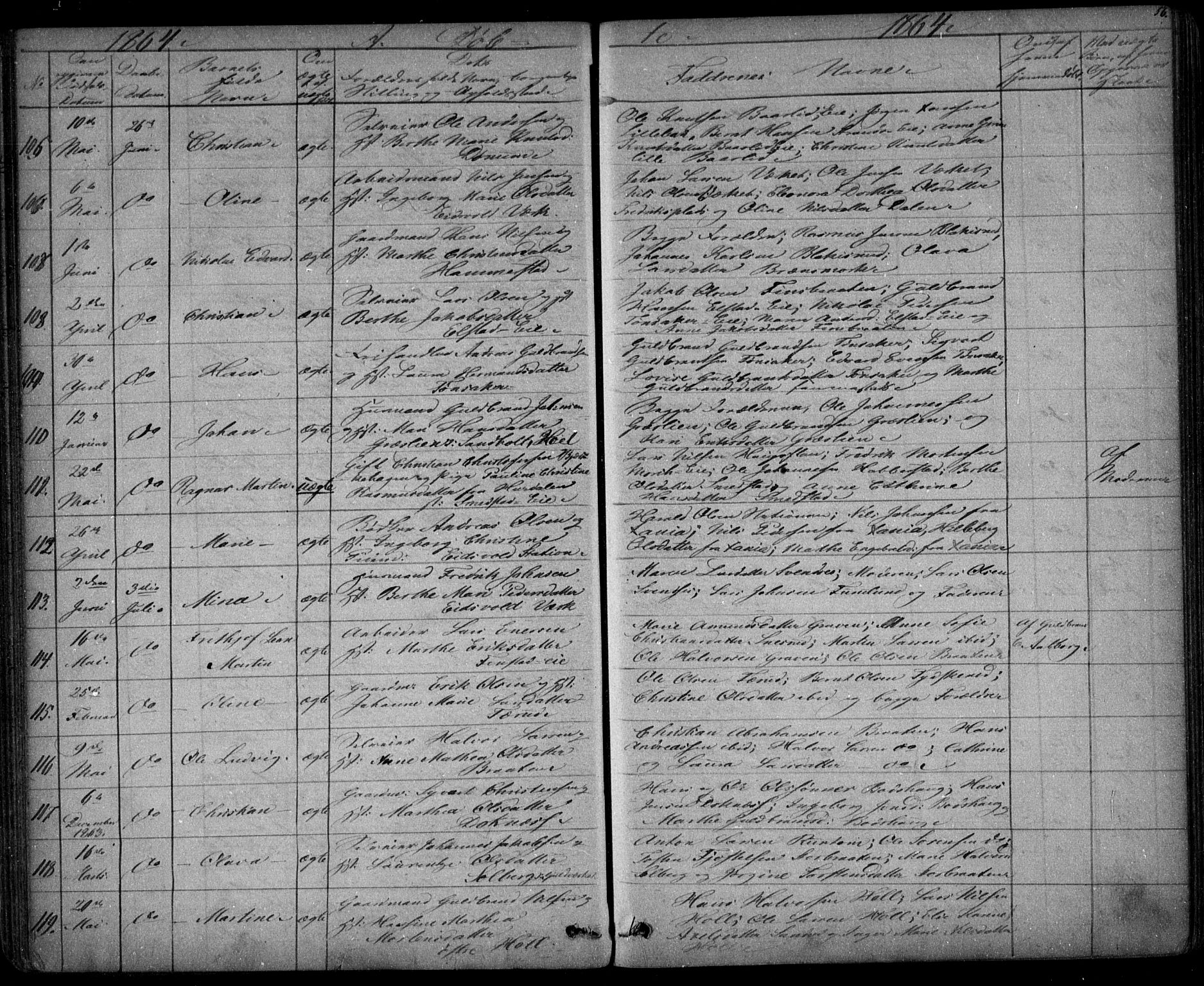 Eidsvoll prestekontor Kirkebøker, AV/SAO-A-10888/G/Ga/L0001: Parish register (copy) no. I 1, 1861-1866, p. 56