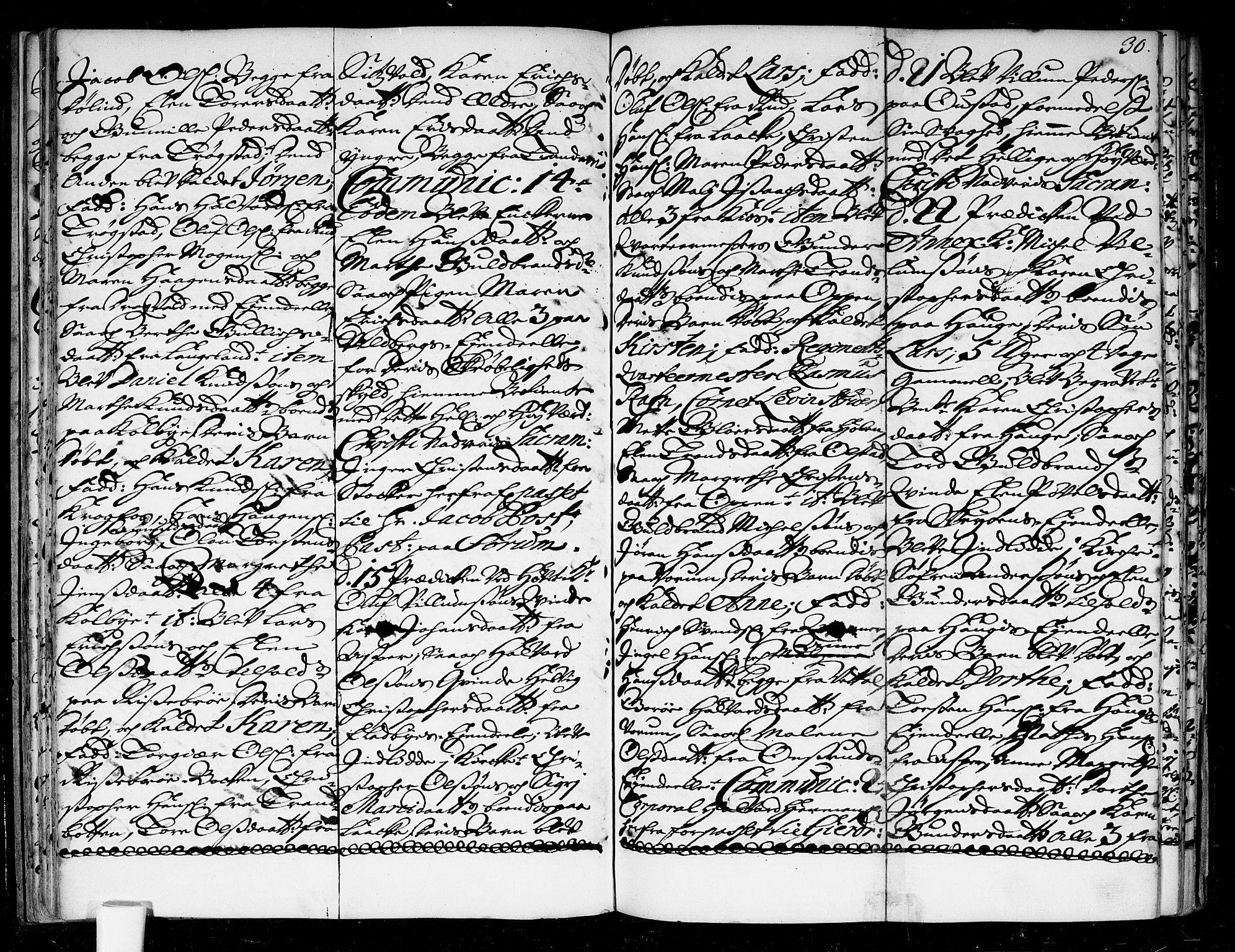 Ullensaker prestekontor Kirkebøker, AV/SAO-A-10236a/F/Fa/L0004: Parish register (official) no. I 4, 1721-1723, p. 30