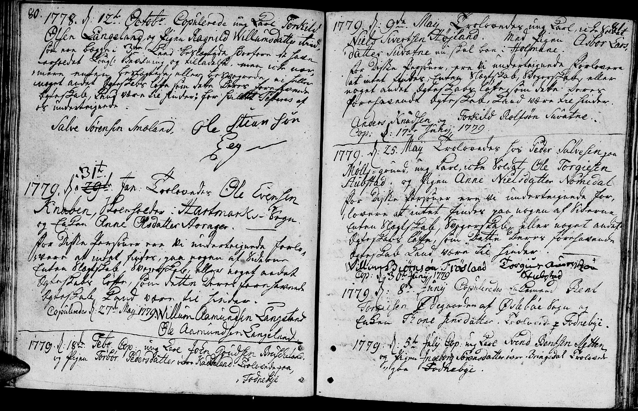 Holum sokneprestkontor, SAK/1111-0022/F/Fa/Faa/L0001: Parish register (official) no. A 1, 1750-1802, p. 80-81