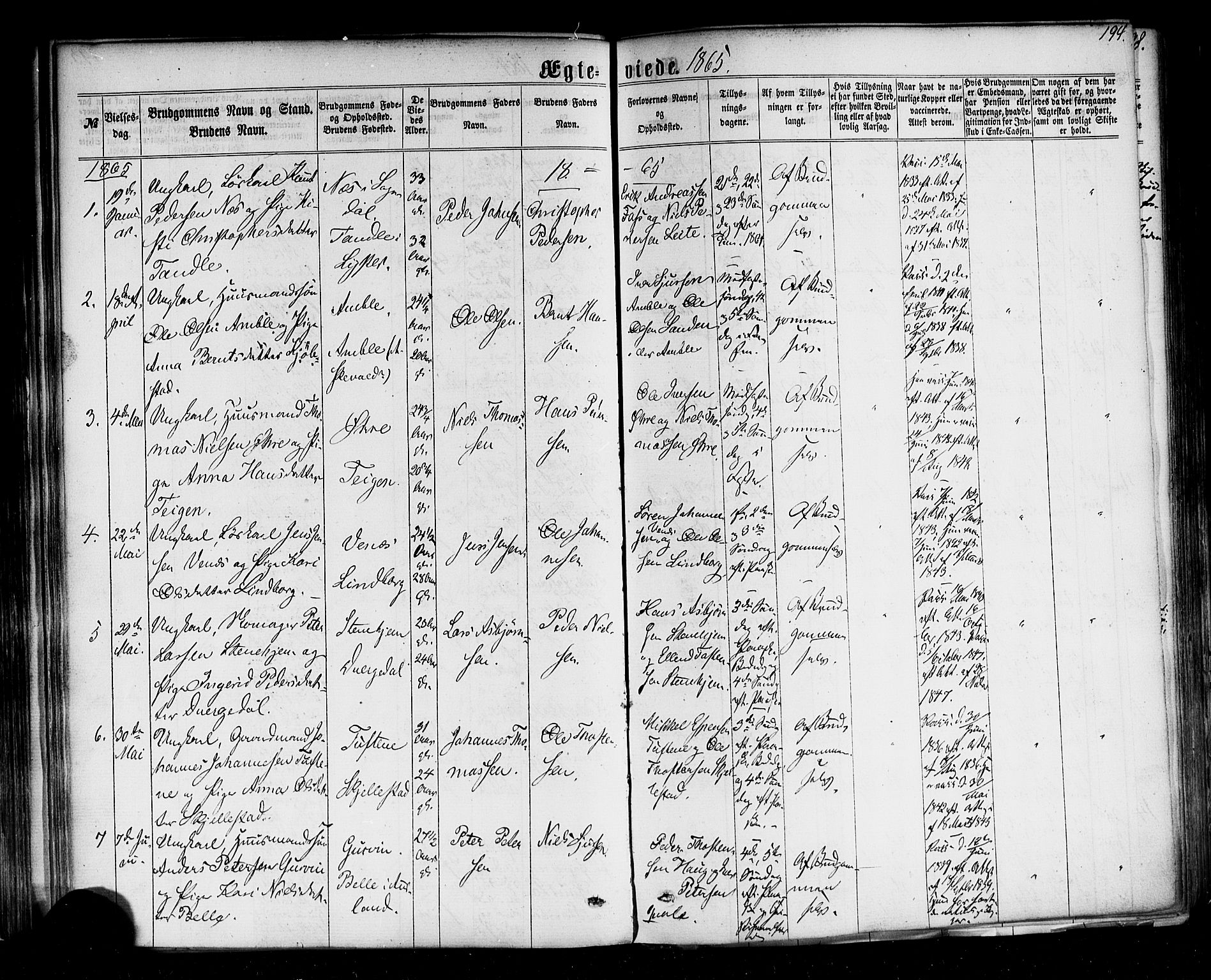 Sogndal sokneprestembete, SAB/A-81301/H/Haa/Haaa/L0013: Parish register (official) no. A 13, 1859-1877, p. 194