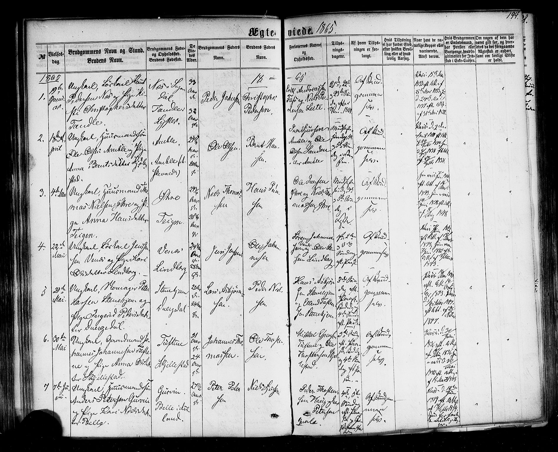 Sogndal sokneprestembete, AV/SAB-A-81301/H/Haa/Haaa/L0013: Parish register (official) no. A 13, 1859-1877, p. 194