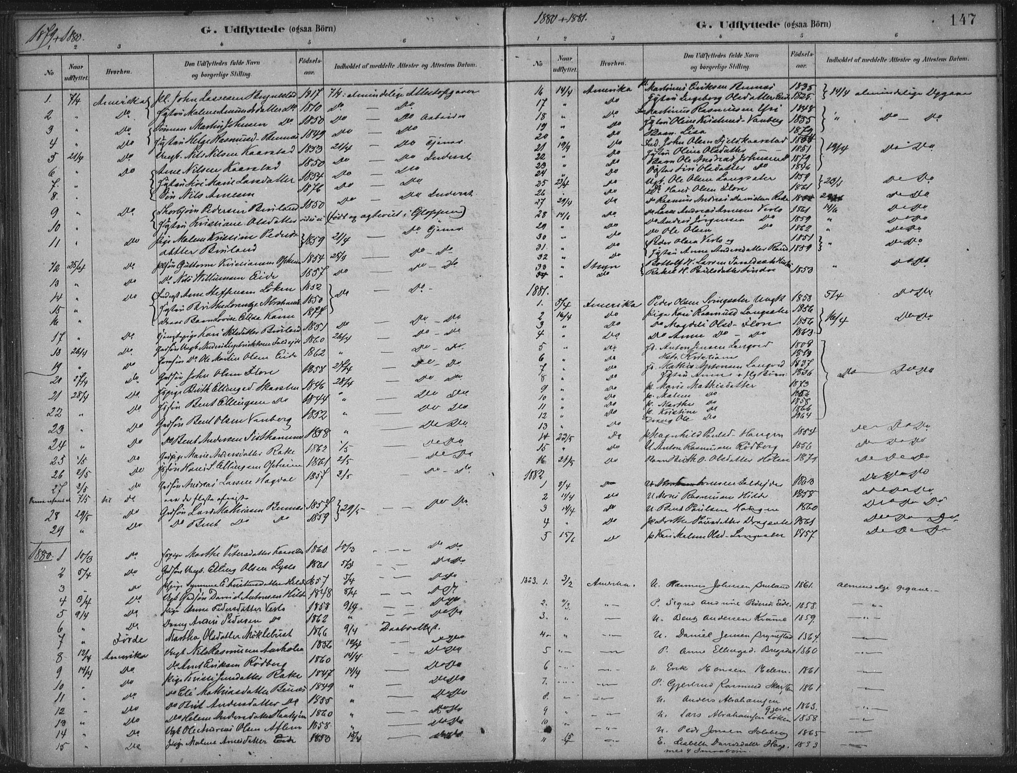 Innvik sokneprestembete, AV/SAB-A-80501: Parish register (official) no. B  1, 1879-1902, p. 147