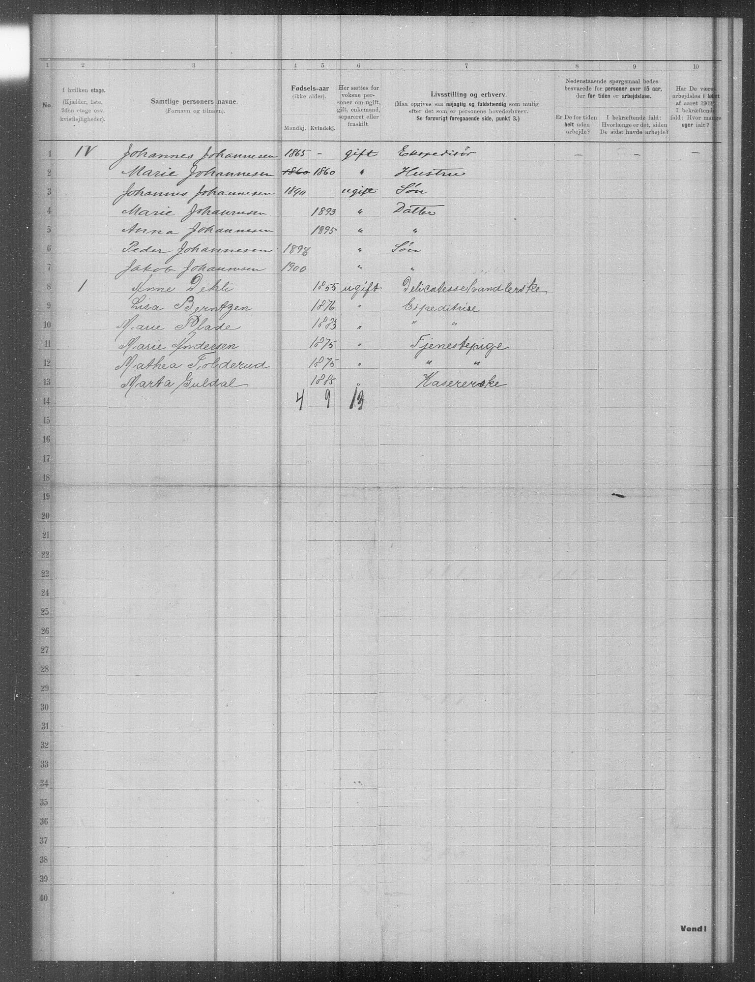 OBA, Municipal Census 1902 for Kristiania, 1902, p. 13176