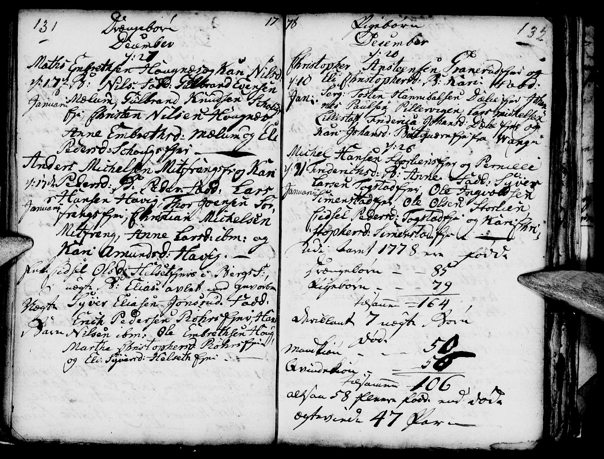 Ringsaker prestekontor, SAH/PREST-014/I/Ia/L0005/0002: Parish register draft no. 1B, 1775-1779, p. 131-132