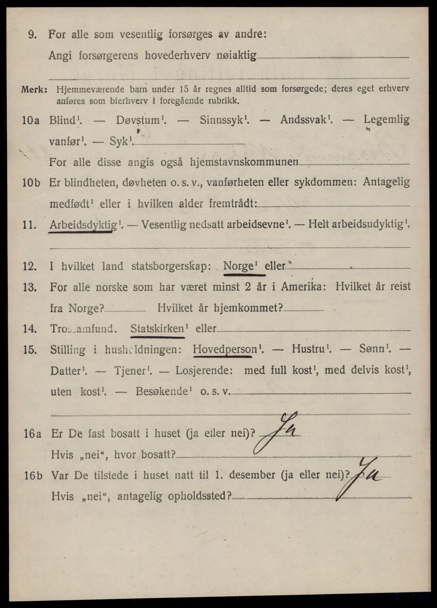 SAT, 1920 census for Borgund, 1920, p. 15045