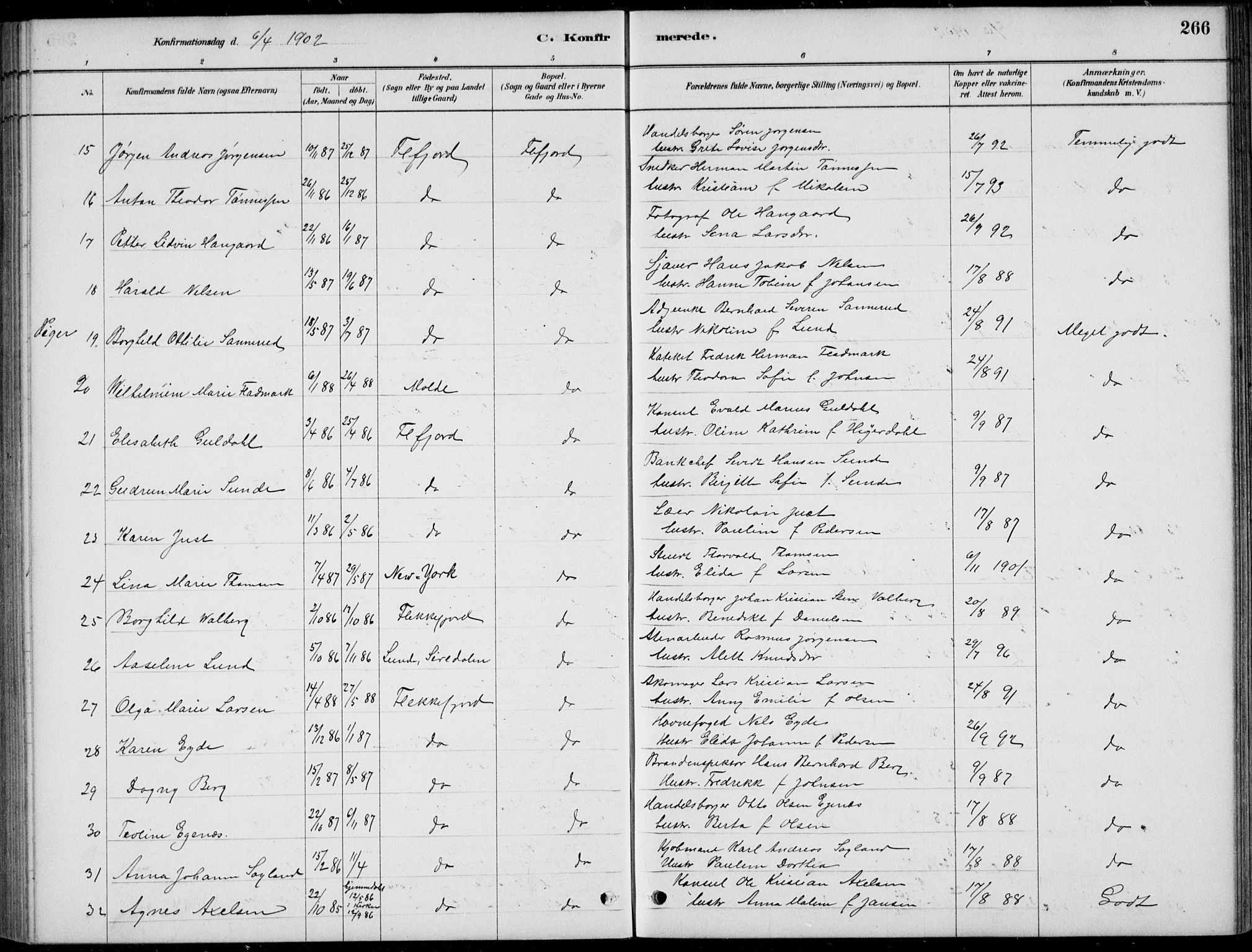 Flekkefjord sokneprestkontor, AV/SAK-1111-0012/F/Fb/Fbc/L0007: Parish register (copy) no. B 7, 1880-1902, p. 266