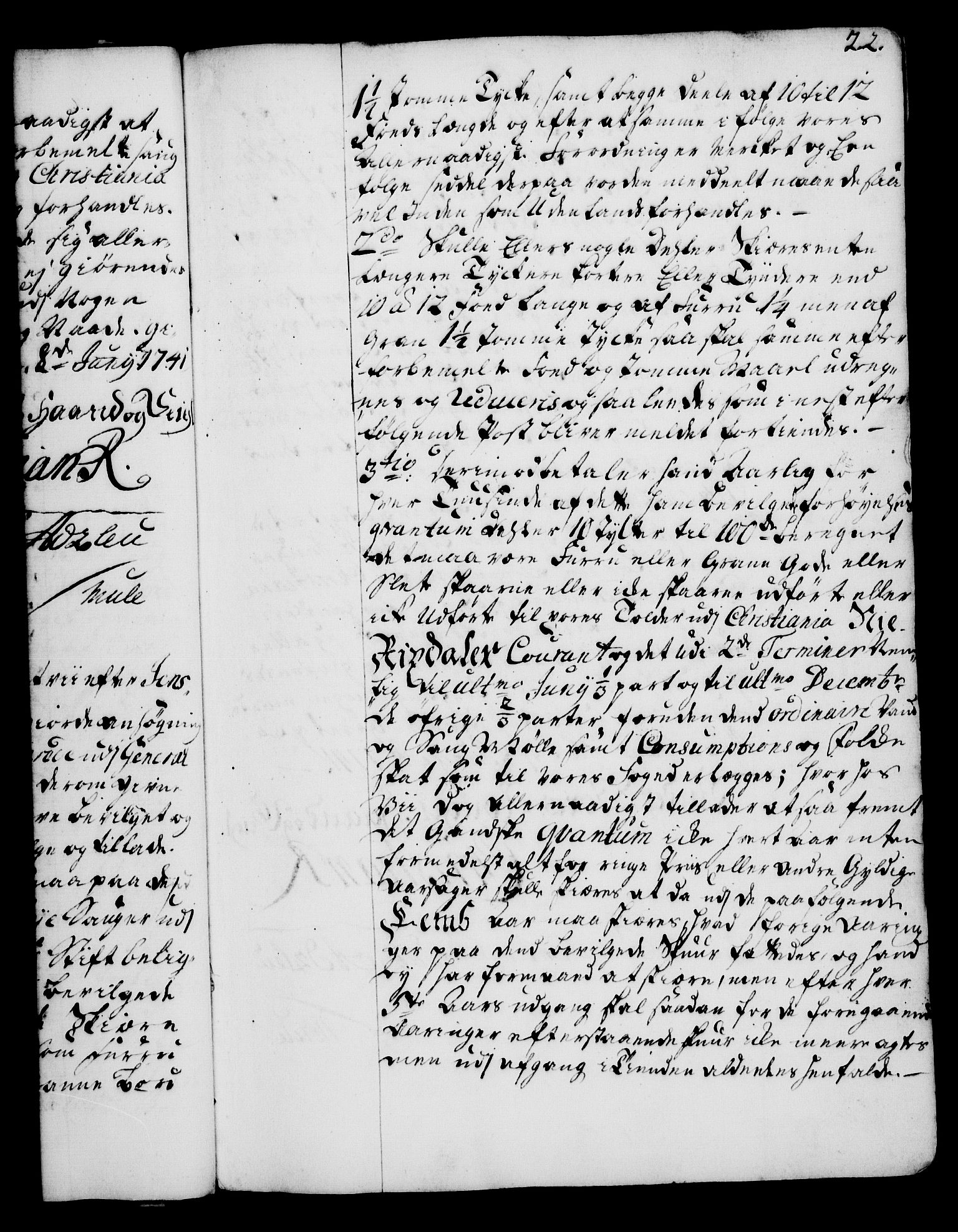 Rentekammeret, Kammerkanselliet, AV/RA-EA-3111/G/Gg/Gga/L0005: Norsk ekspedisjonsprotokoll med register (merket RK 53.5), 1741-1749, p. 22