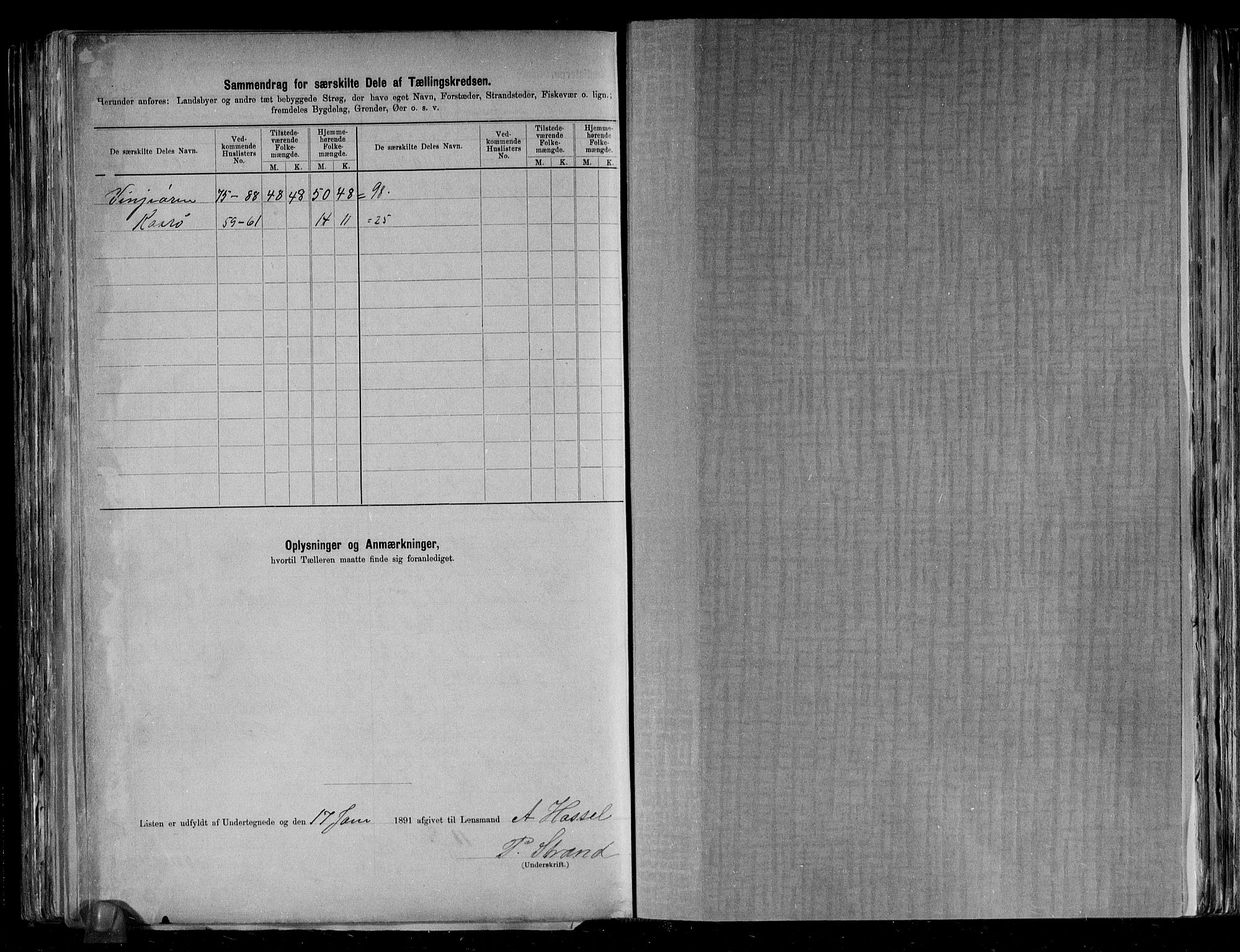 RA, 1891 census for 1612 Hemne, 1891, p. 35