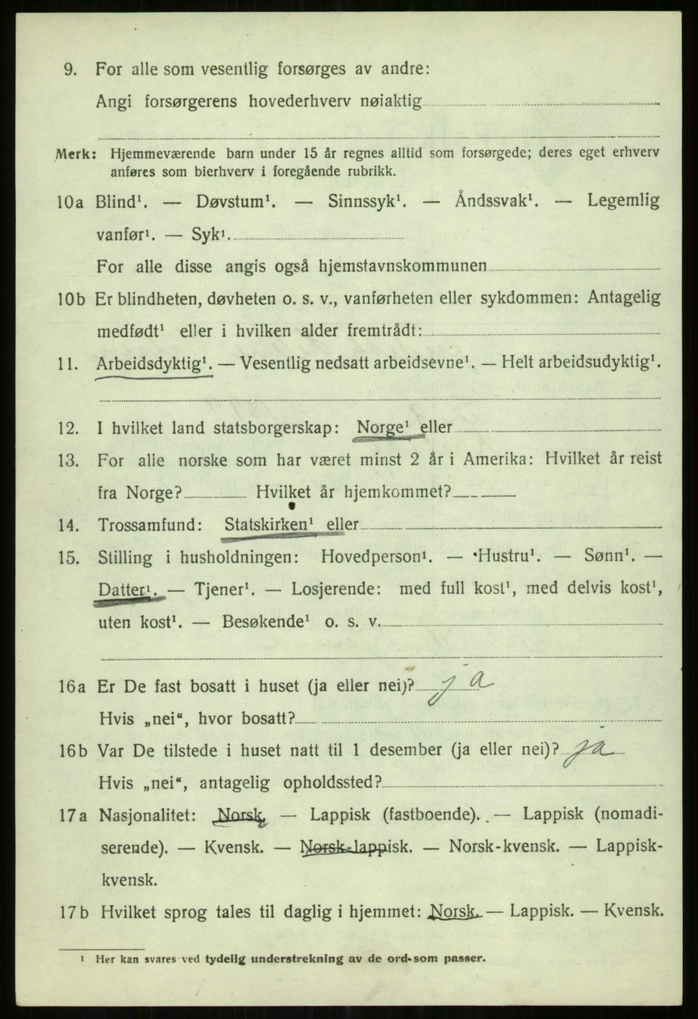 SATØ, 1920 census for Karlsøy, 1920, p. 5108