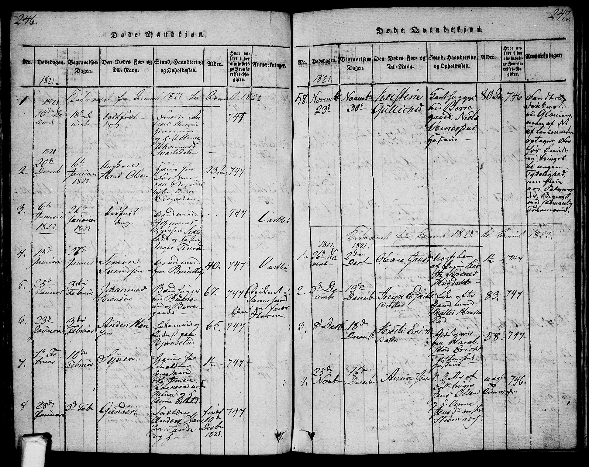 Tune prestekontor Kirkebøker, AV/SAO-A-2007/G/Ga/L0001: Parish register (copy) no. I 1, 1815-1822, p. 246-247