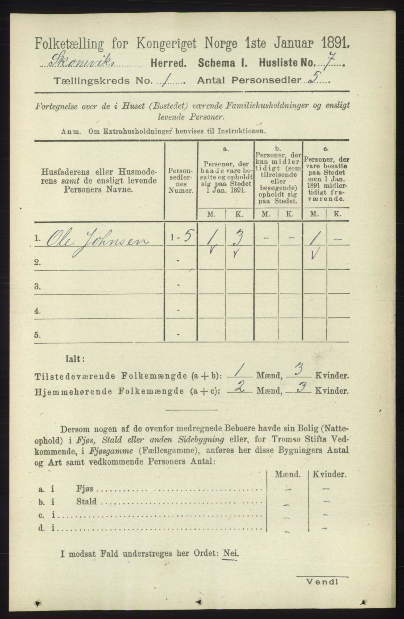 RA, 1891 census for 1212 Skånevik, 1891, p. 38