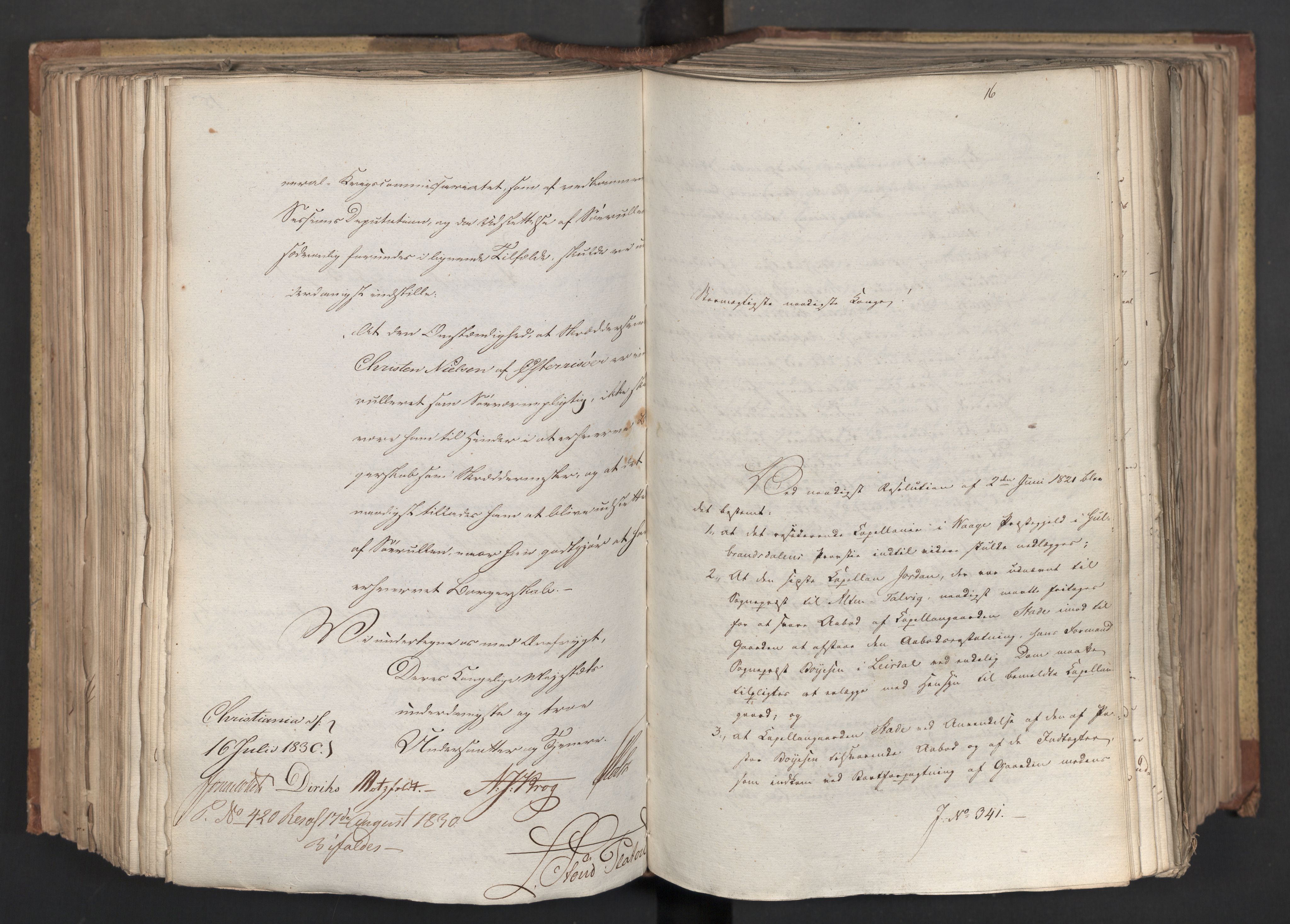 Statsrådsavdelingen i Stockholm, AV/RA-S-1003/D/Da/L0066: Regjeringsinnstillinger nr. 240-449, 1830, p. 365