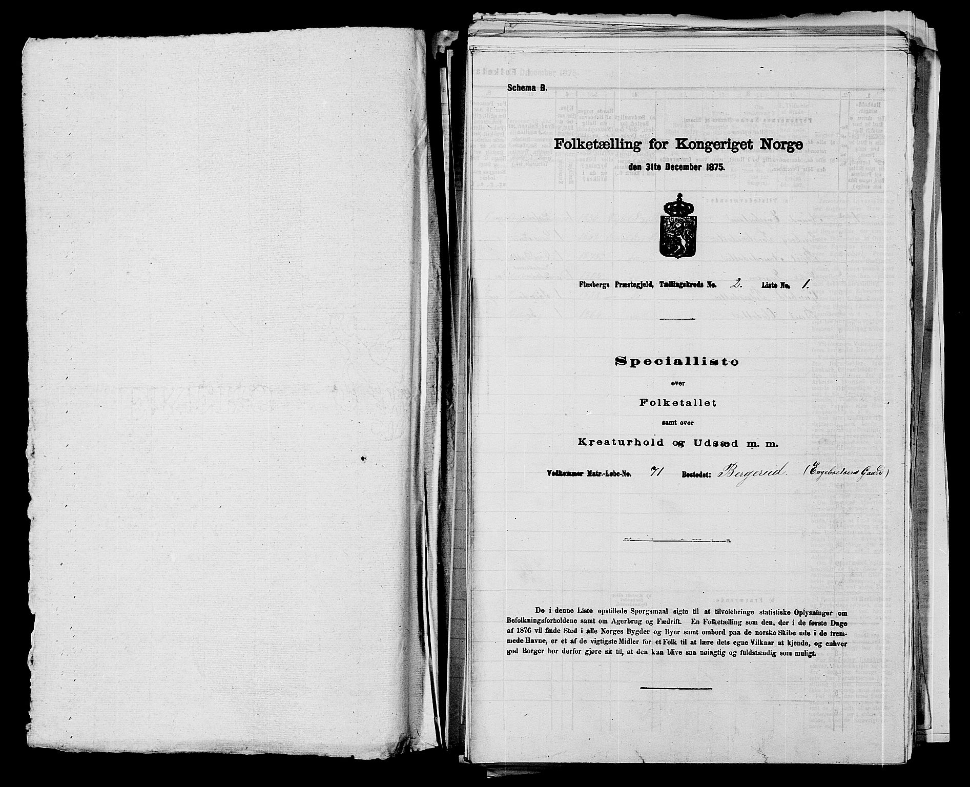 SAKO, 1875 census for 0631P Flesberg, 1875, p. 279