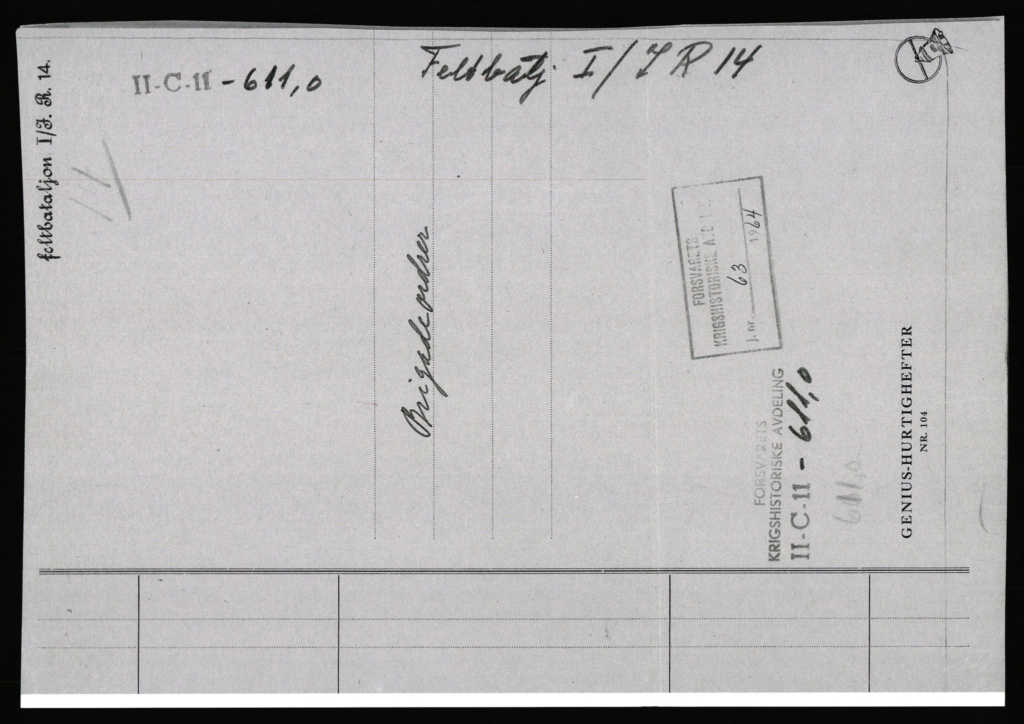 Forsvaret, Forsvarets krigshistoriske avdeling, AV/RA-RAFA-2017/Y/Yb/L0140: II-C-11-611-620  -  6. Divisjon, 1940-1966, p. 2