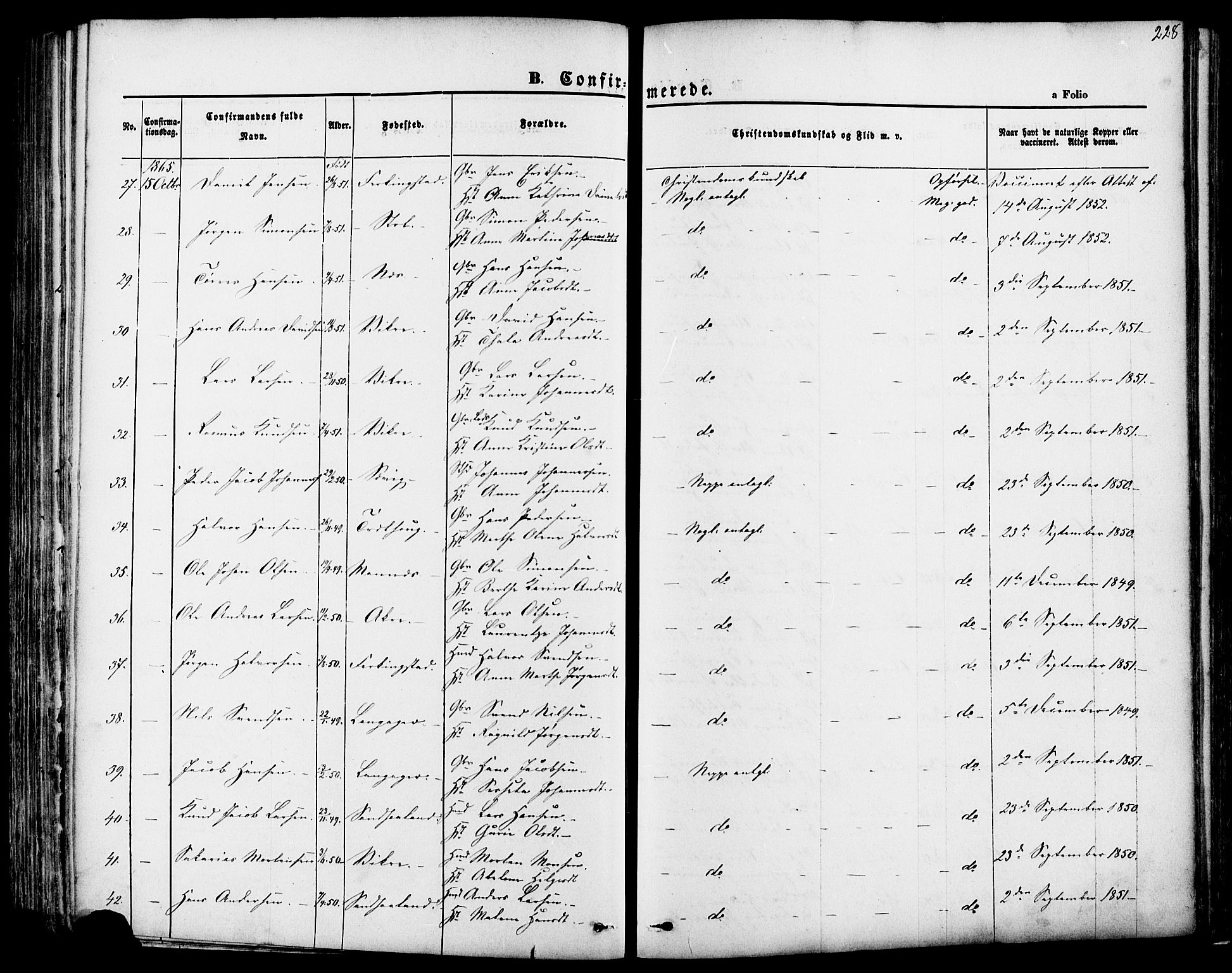 Skudenes sokneprestkontor, SAST/A -101849/H/Ha/Haa/L0006: Parish register (official) no. A 4, 1864-1881, p. 228