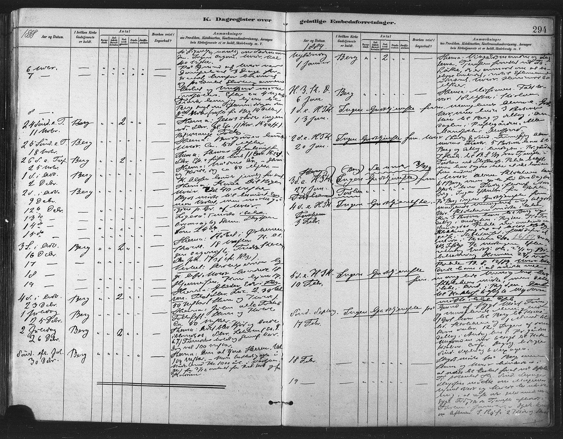 Berg sokneprestkontor, SATØ/S-1318/G/Ga/Gaa/L0004kirke: Parish register (official) no. 4, 1880-1894, p. 294