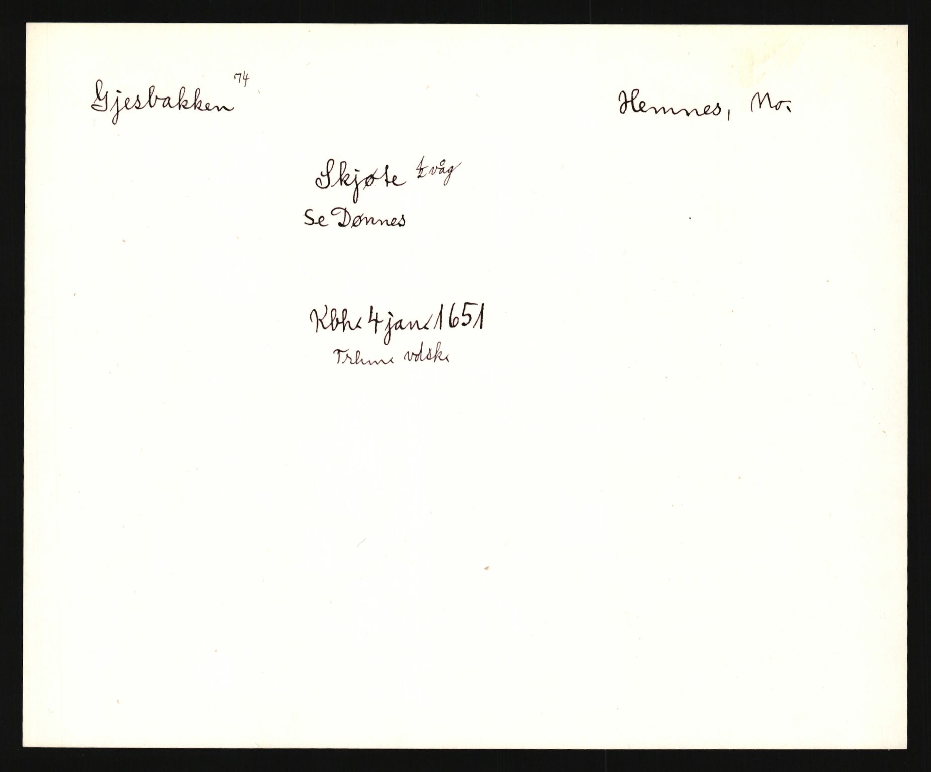 Riksarkivets diplomsamling, AV/RA-EA-5965/F35/F35e/L0034: Registreringssedler Nordland, Troms og ikke stedfestede ("uplasserte") sedler, 1400-1700, p. 197