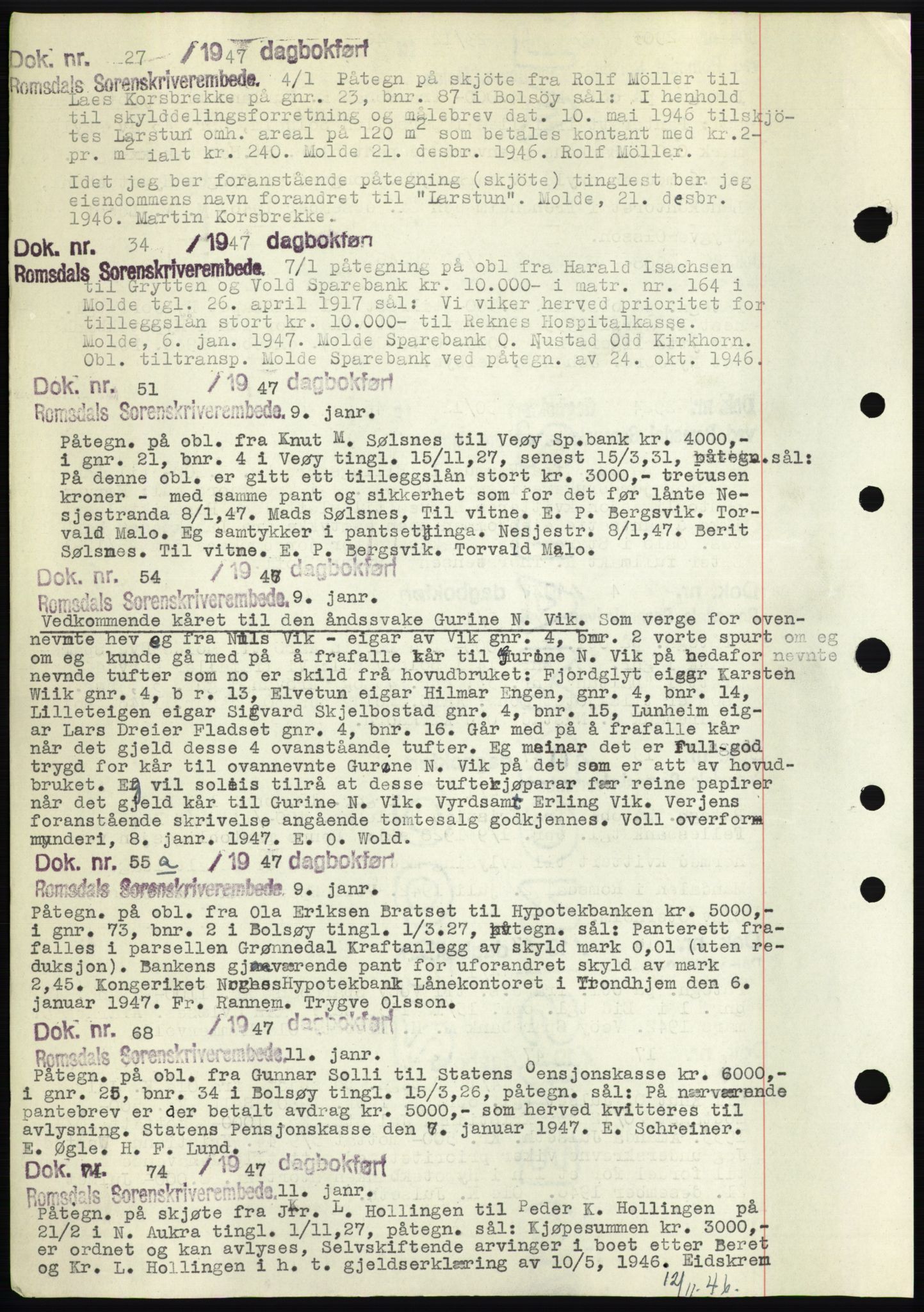 Romsdal sorenskriveri, AV/SAT-A-4149/1/2/2C: Mortgage book no. C1b, 1946-1949, Deed date: 04.01.1947