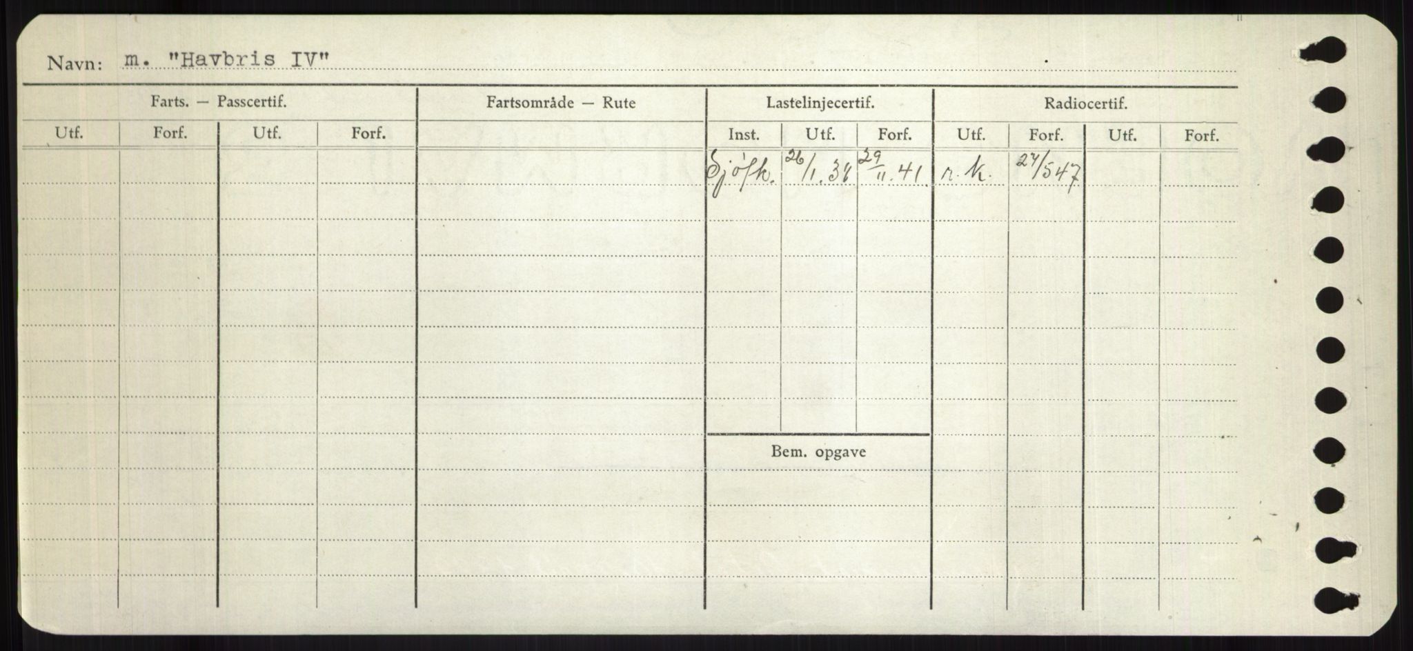 Sjøfartsdirektoratet med forløpere, Skipsmålingen, RA/S-1627/H/Hd/L0014: Fartøy, H-Havl, p. 484