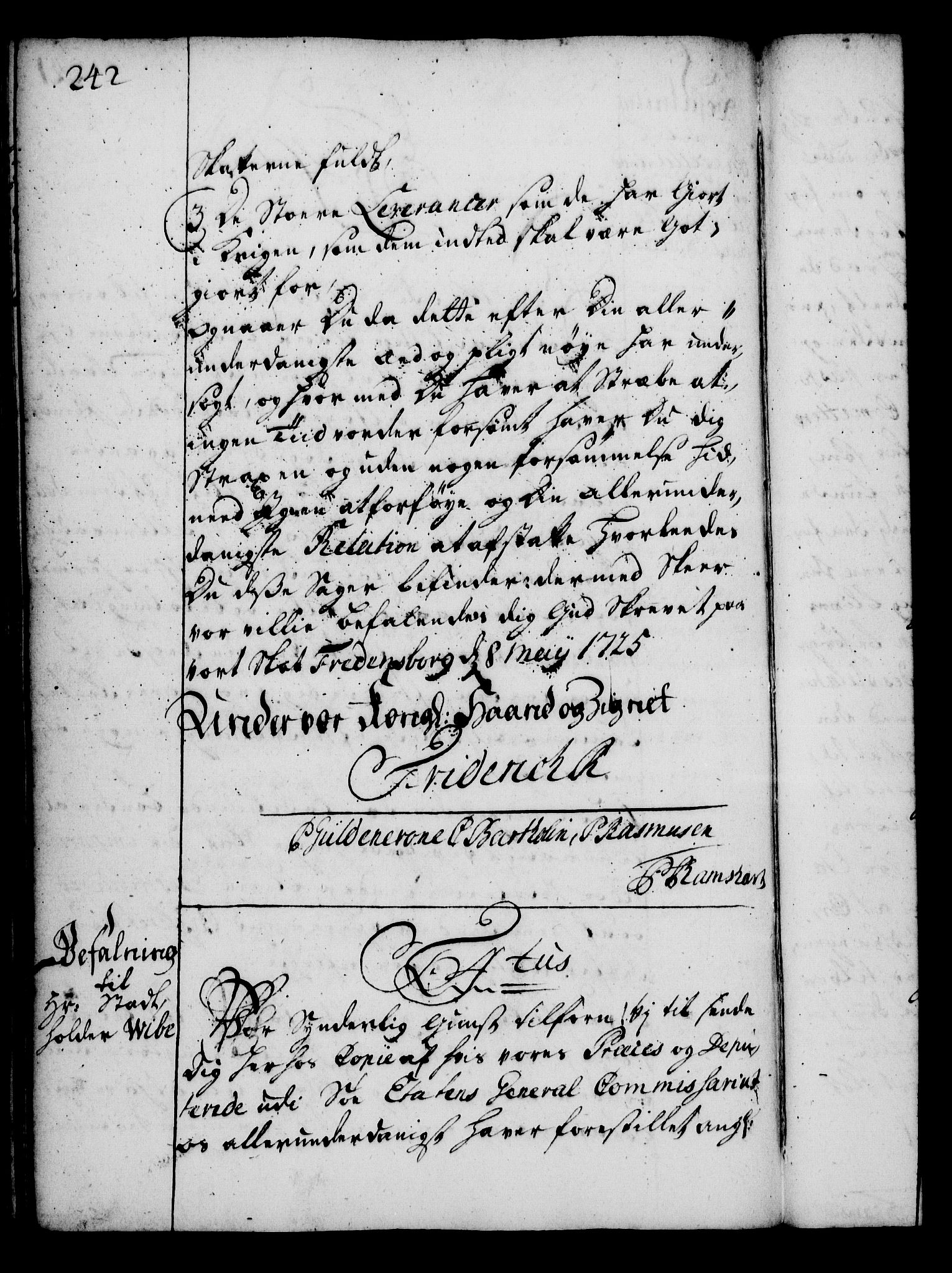 Rentekammeret, Kammerkanselliet, RA/EA-3111/G/Gg/Gga/L0002: Norsk ekspedisjonsprotokoll med register (merket RK 53.2), 1723-1727, p. 242